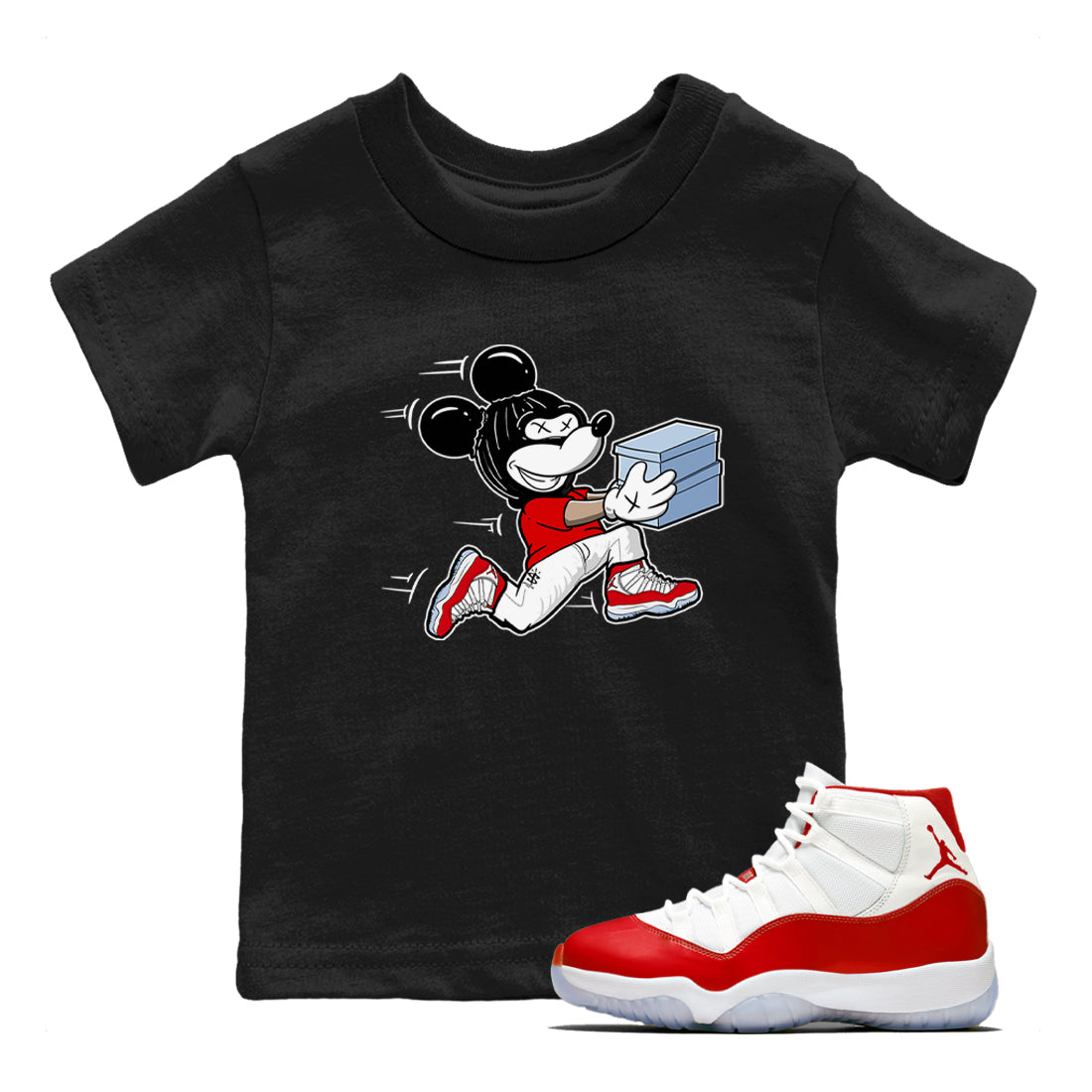 Thief Mouse snkmatch Tees Kids - Air Jordan 11 Cherry