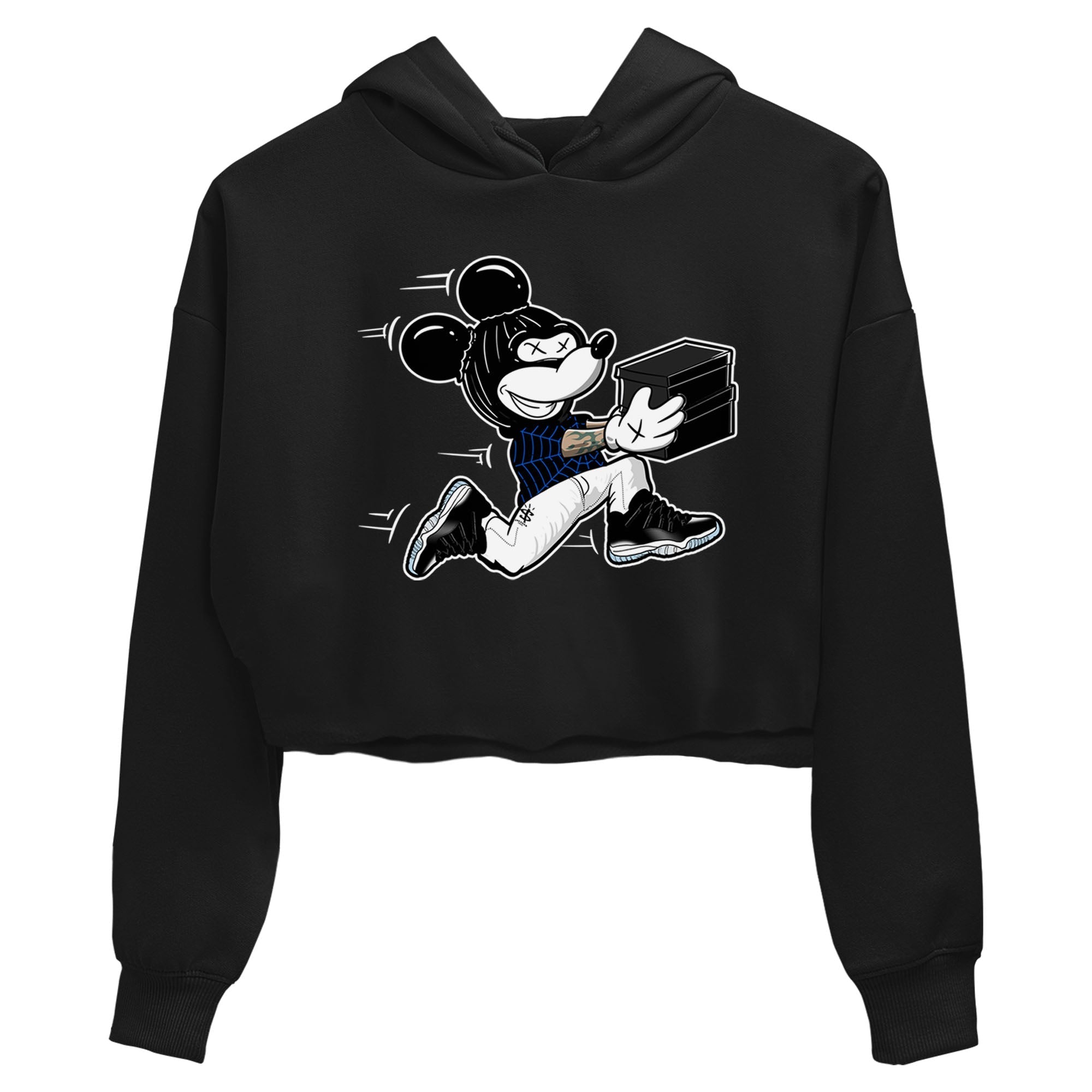 Thief Mouse snkmatch Women's Top - Air Jordan 11 Black and Varsity Royal