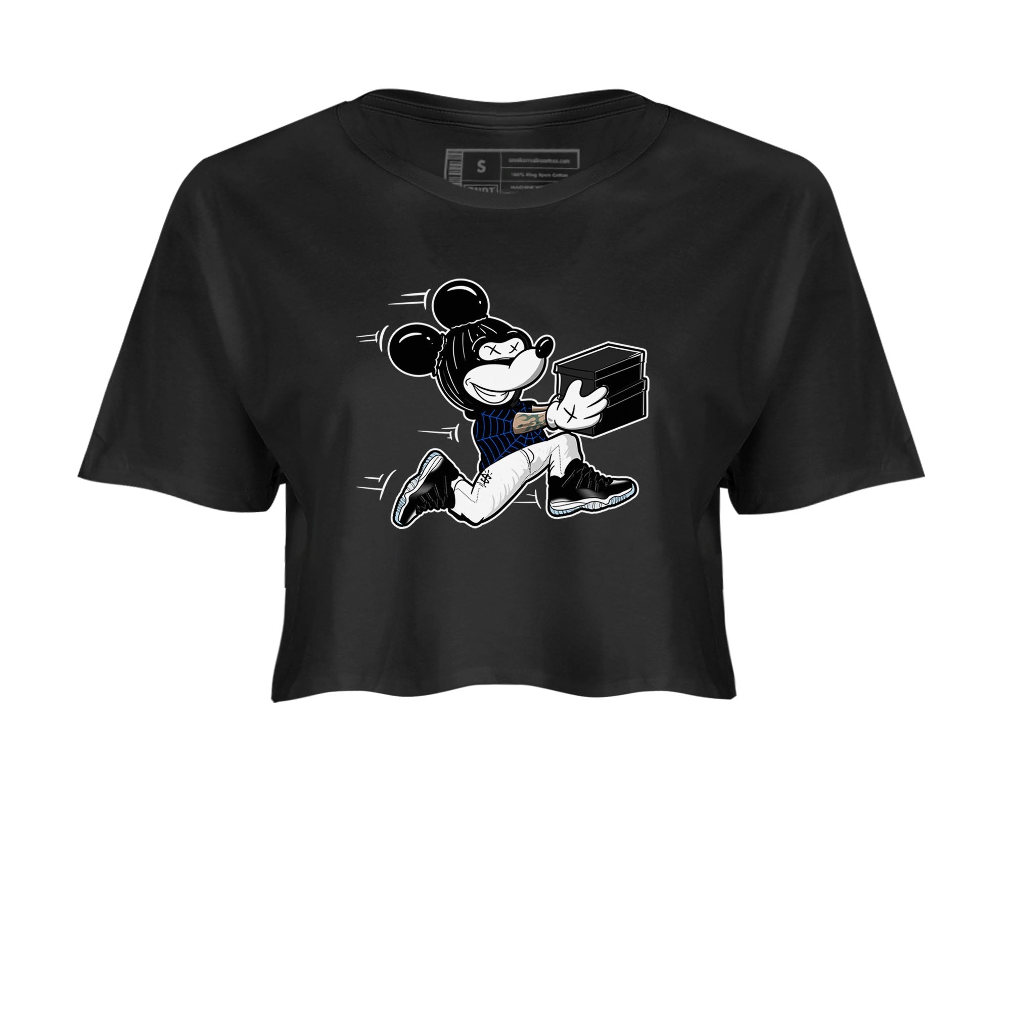 Thief Mouse snkmatch Women's Top - Air Jordan 11 Black and Varsity Royal
