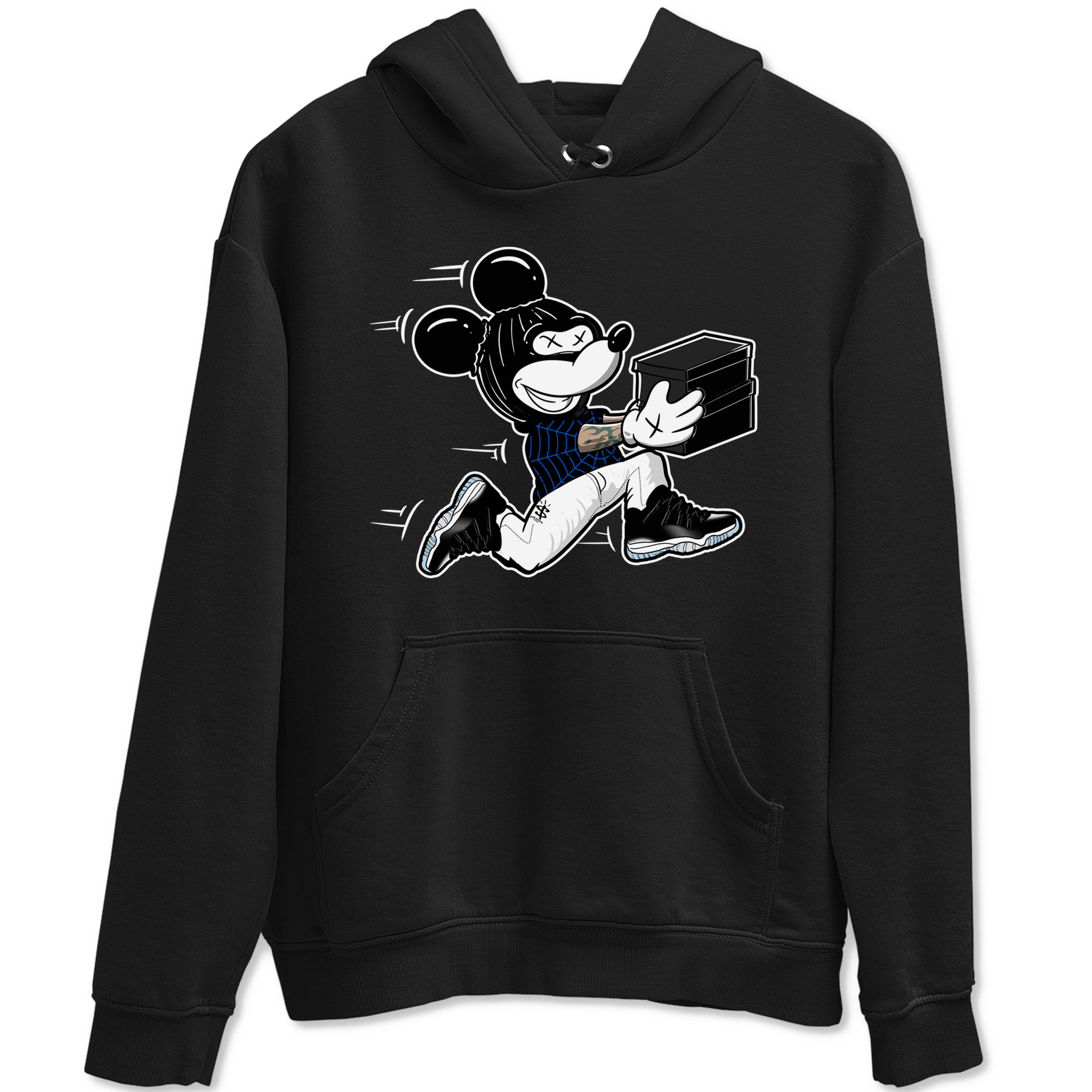 Thief Mouse snkmatch Tees - Air Jordan 11 Black and Varsity Royal