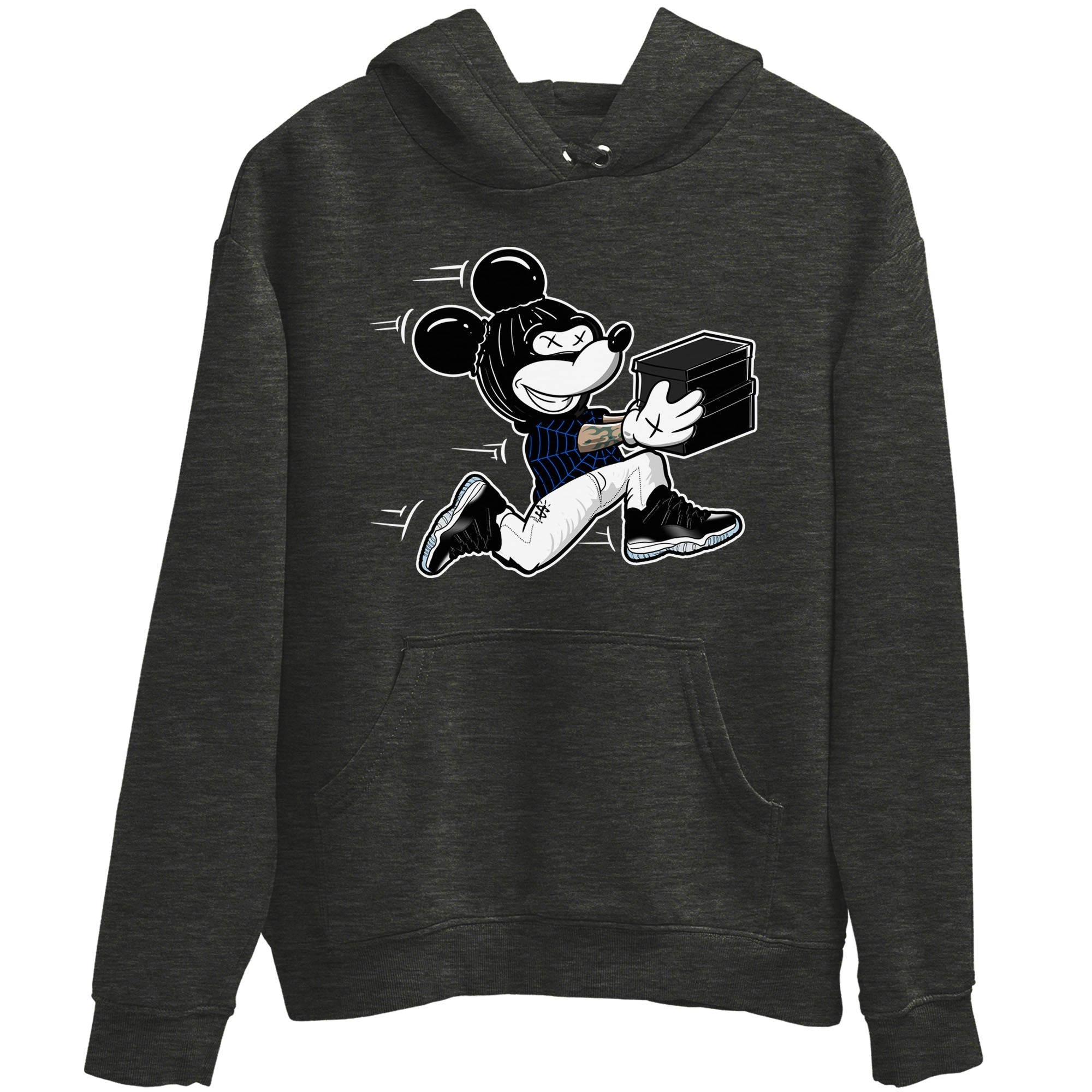 Thief Mouse snkmatch Tees - Air Jordan 11 Black and Varsity Royal