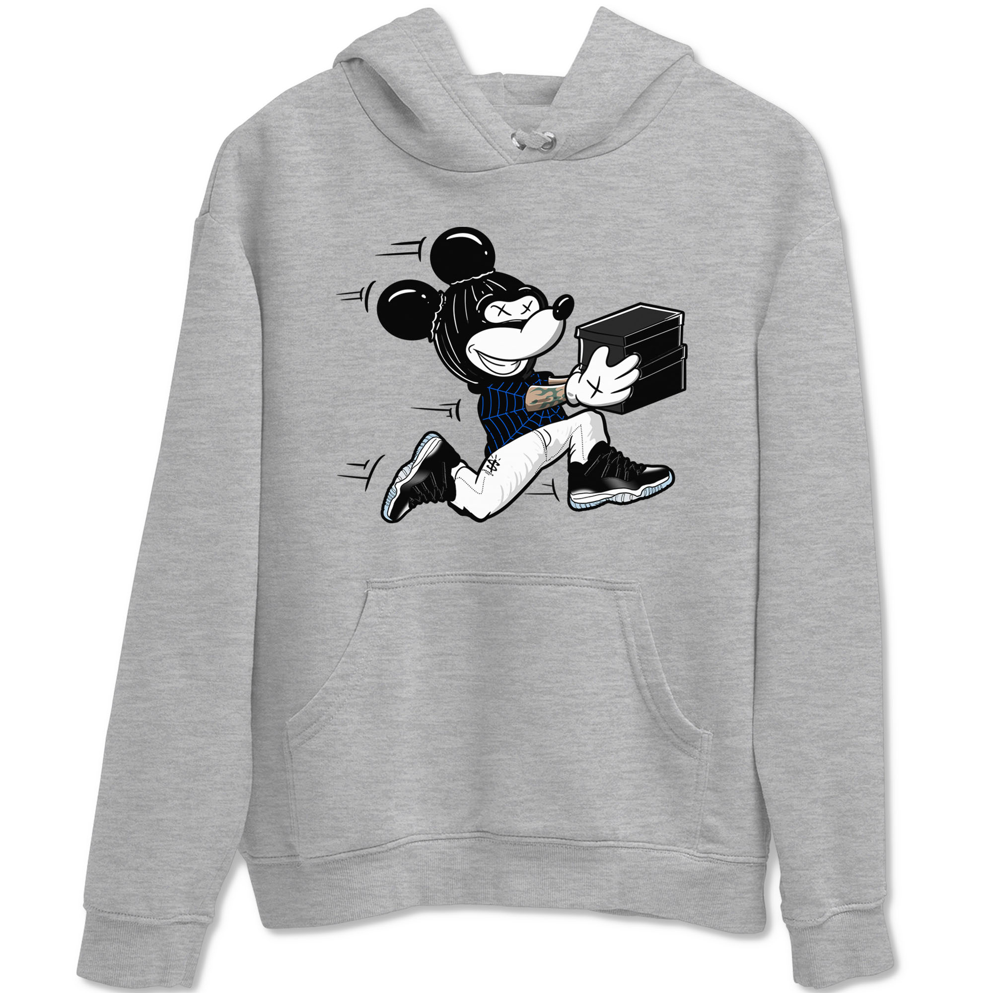 Thief Mouse snkmatch Tees - Air Jordan 11 Black and Varsity Royal