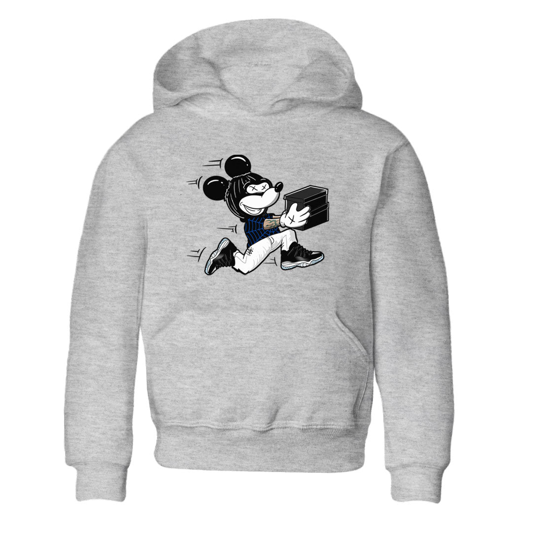 Thief Mouse snkmatch Tees Kids - Air Jordan 11 Black and Varsity Royal