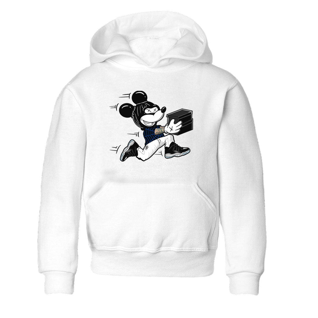 Thief Mouse snkmatch Tees Kids - Air Jordan 11 Black and Varsity Royal