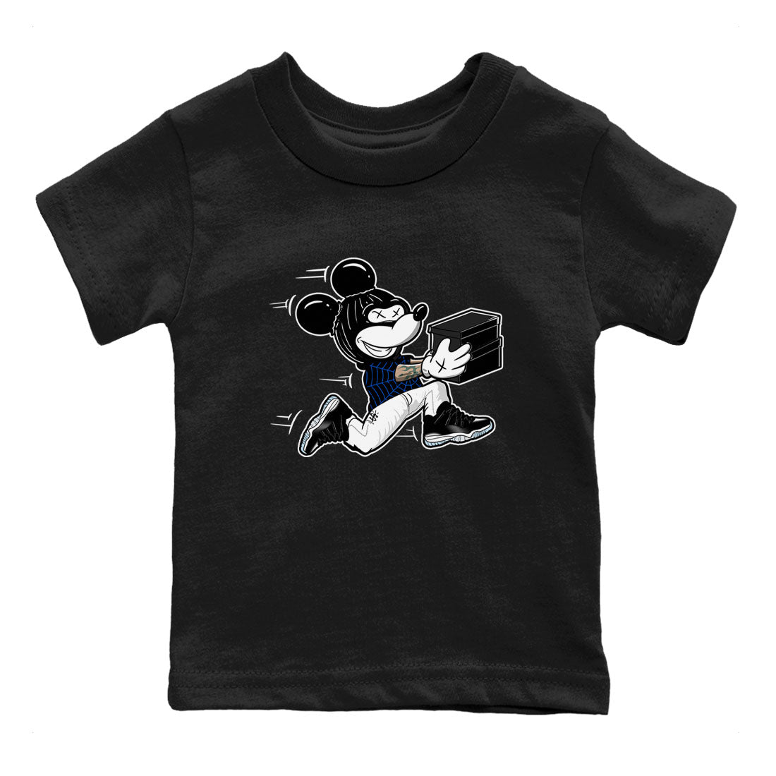 Thief Mouse snkmatch Tees Kids - Air Jordan 11 Black and Varsity Royal