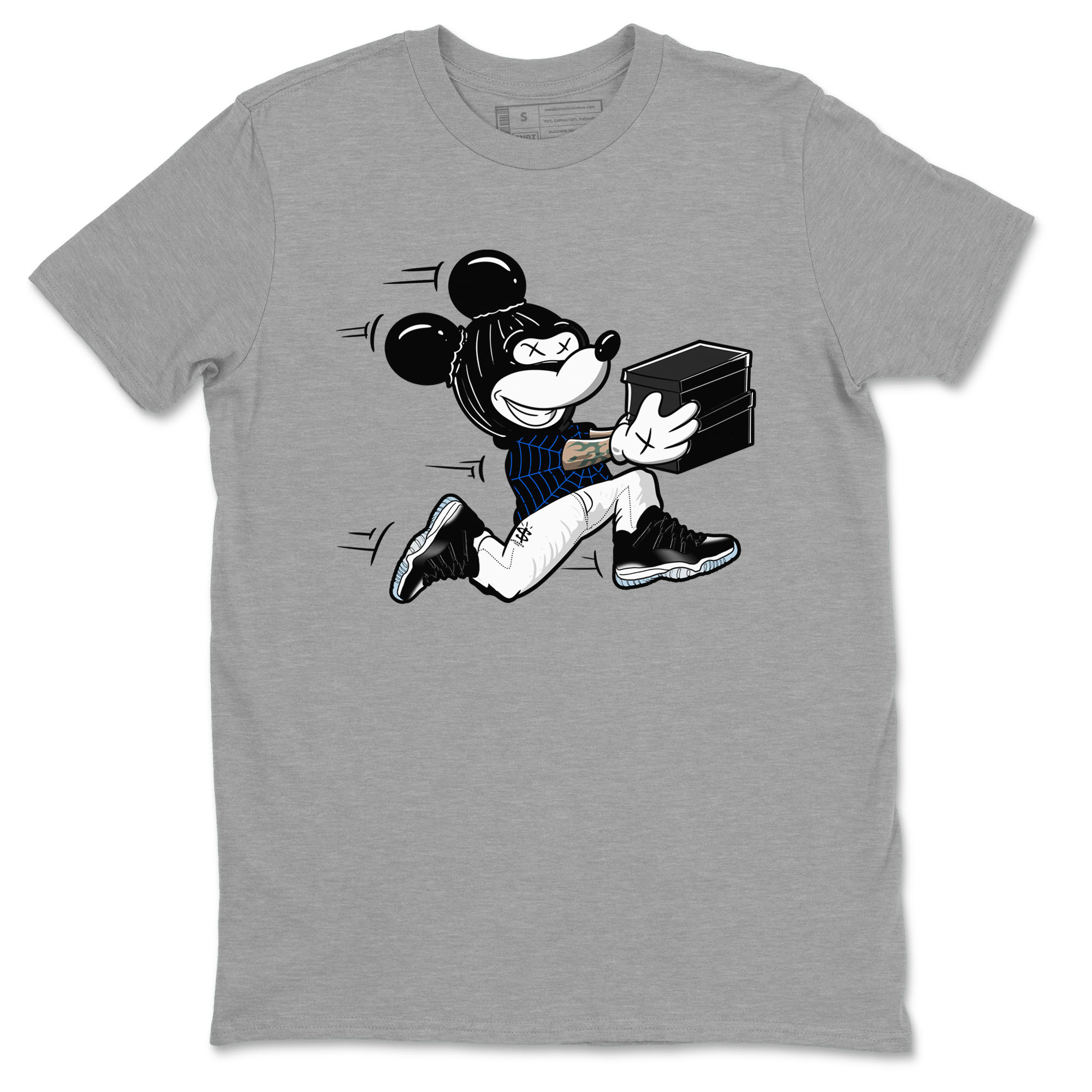 Thief Mouse snkmatch Tees - Air Jordan 11 Black and Varsity Royal