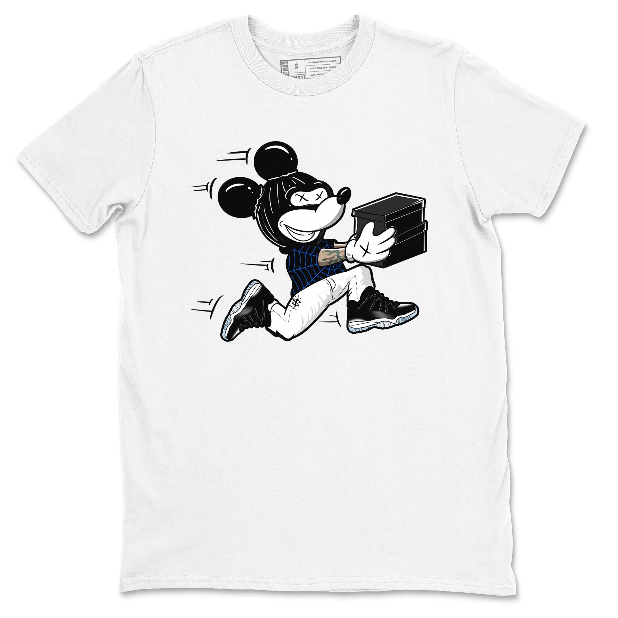 Thief Mouse snkmatch Tees - Air Jordan 11 Black and Varsity Royal