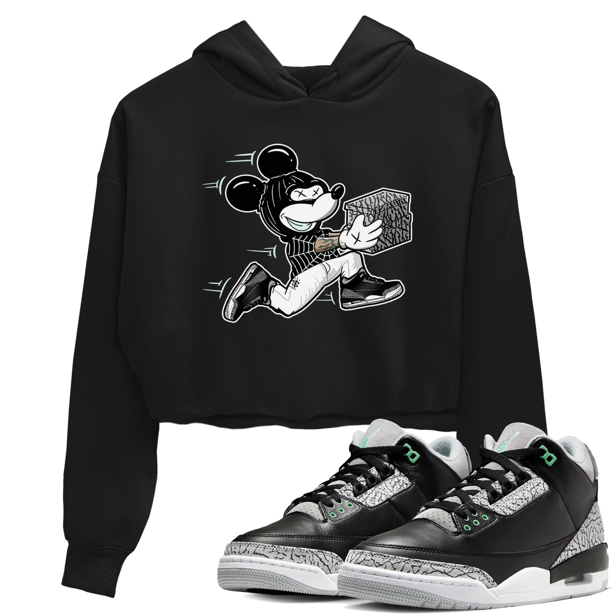 Thief Mouse snkmatch Women's Top - Air Jordan 3 Green Glow