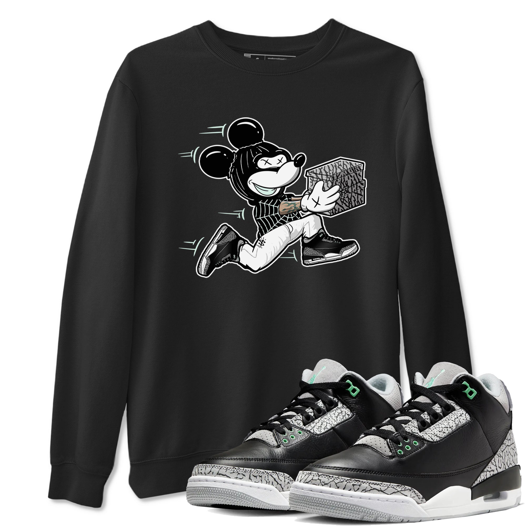 Thief Mouse snkmatch Tees - Air Jordan 3 Green Glow