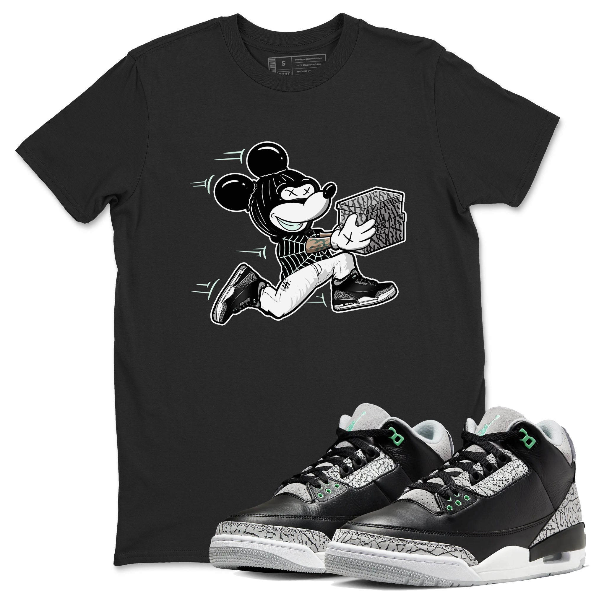 Thief Mouse snkmatch Tees - Air Jordan 3 Green Glow