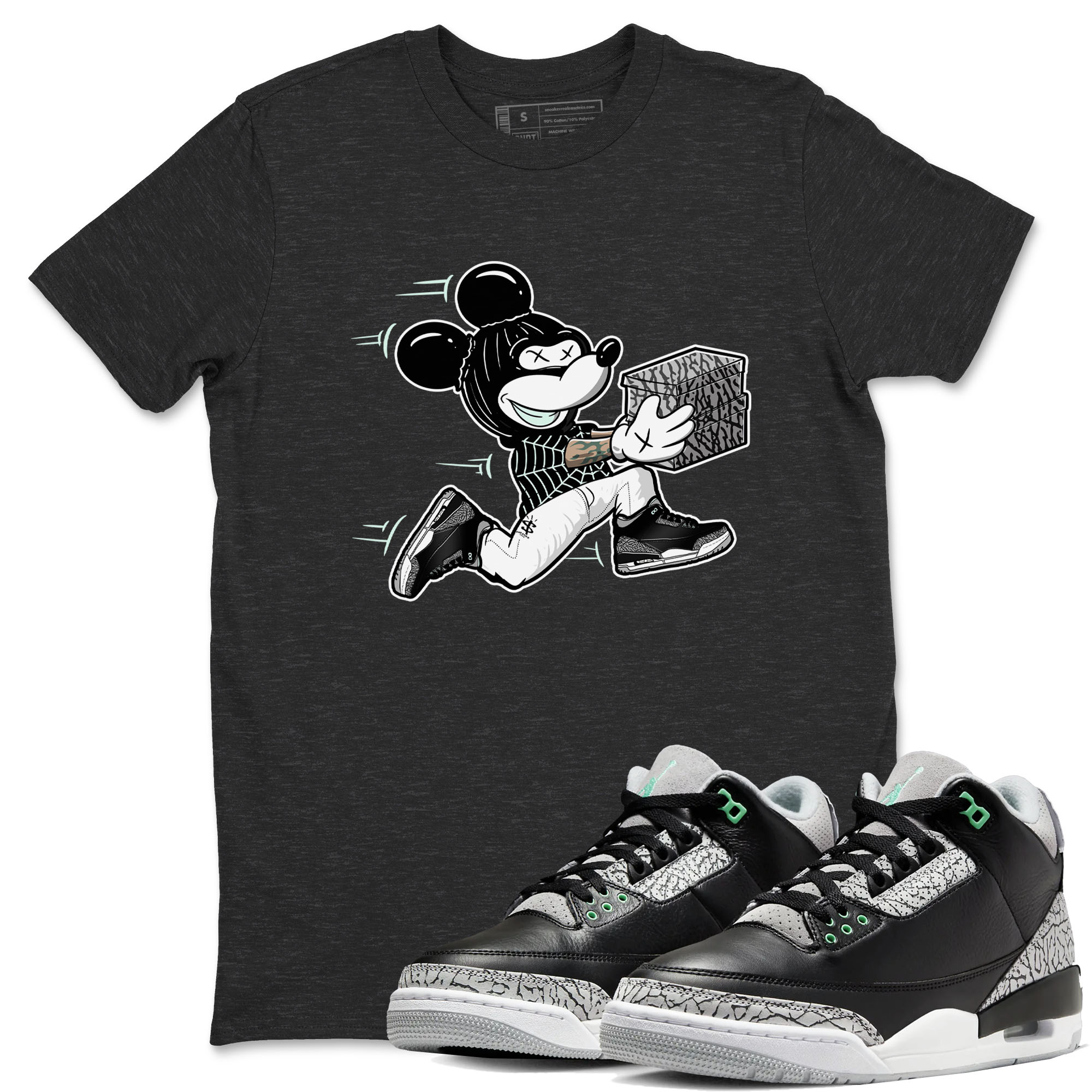 Thief Mouse snkmatch Tees - Air Jordan 3 Green Glow