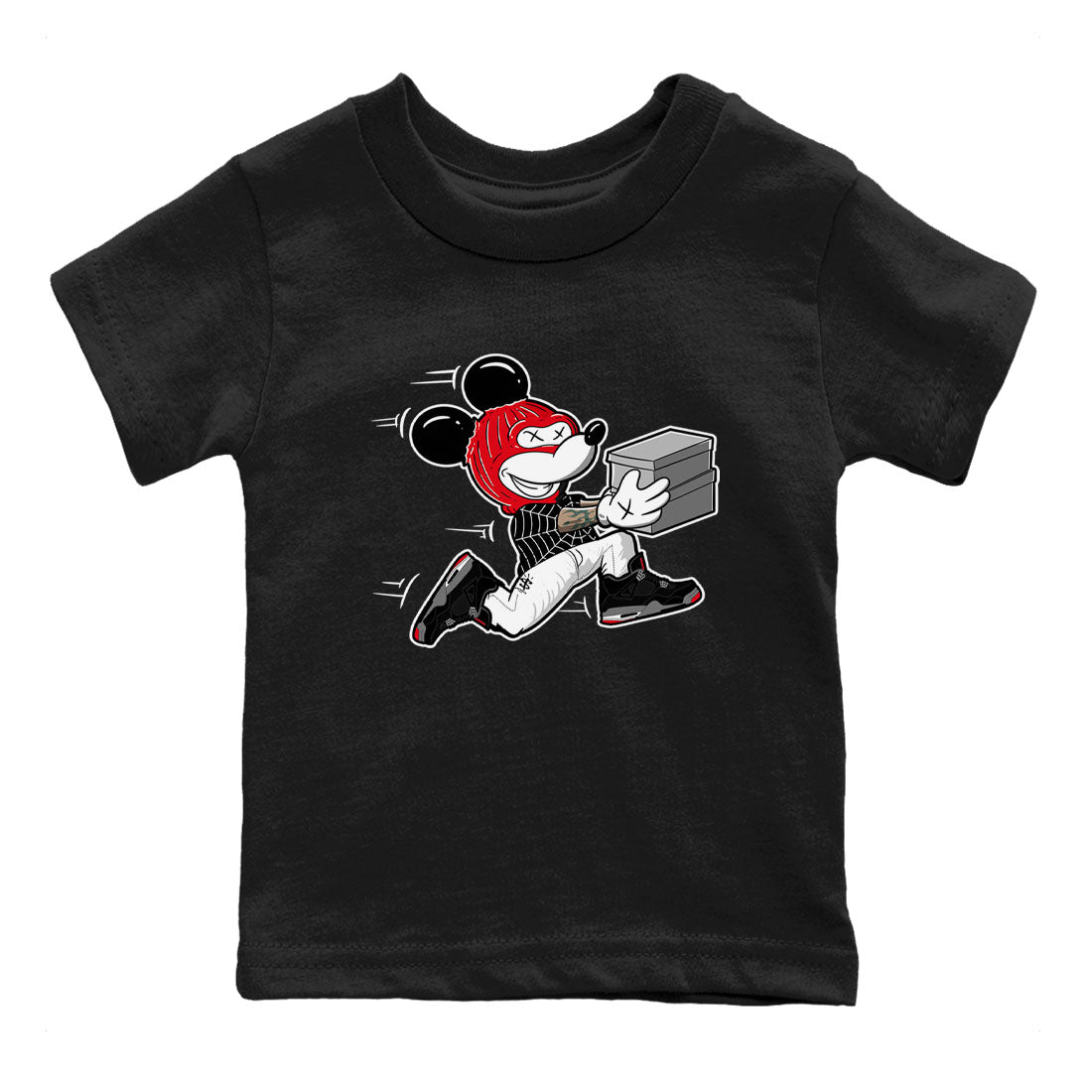 Thief Mouse snkmatch Tees Kids - Air Jordan 4 Bred Reimagined