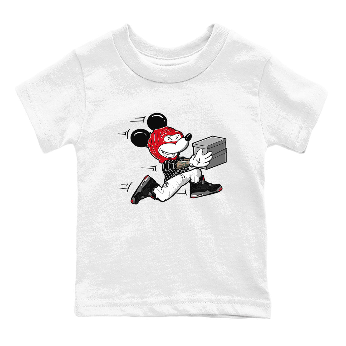 Thief Mouse snkmatch Tees Kids - Air Jordan 4 Bred Reimagined