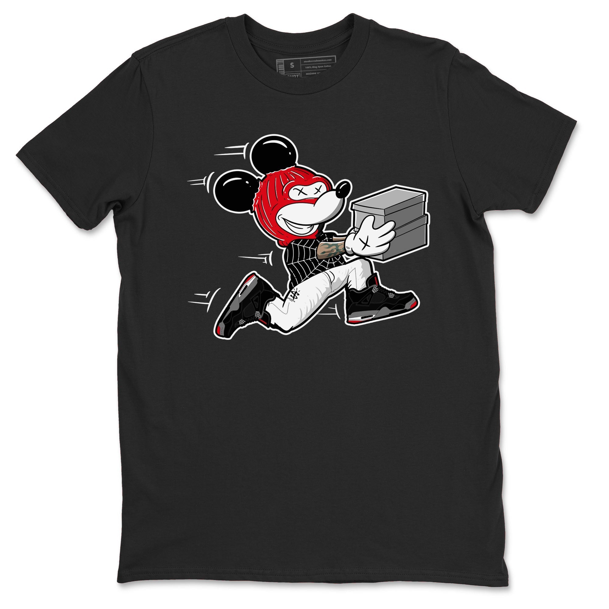 Thief Mouse snkmatch Tees - Air Jordan 4 Bred Reimagined
