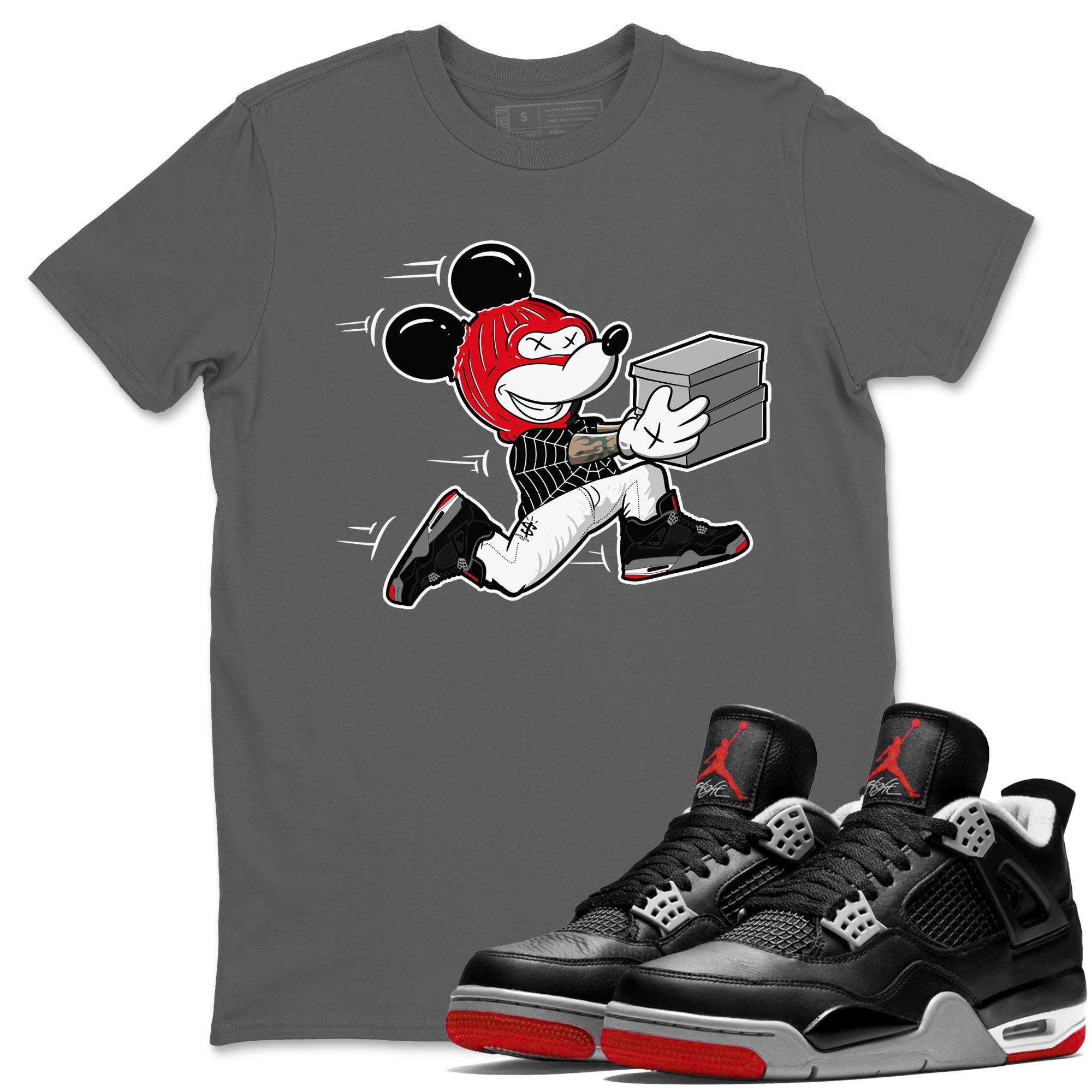 Thief Mouse snkmatch Tees - Air Jordan 4 Bred Reimagined