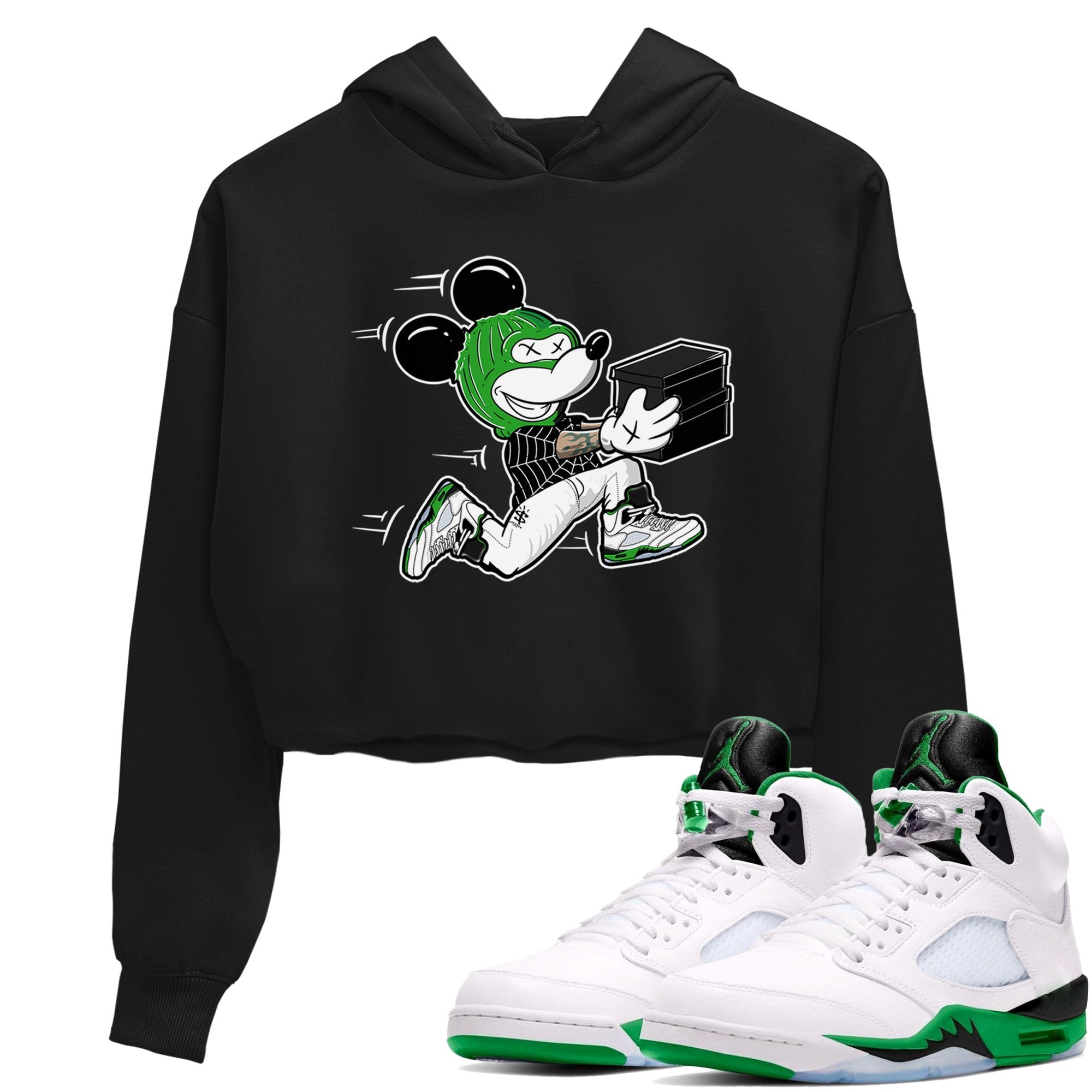 Thief Mouse snkmatch Women's Top - Air Jordan 5 Lucky Green