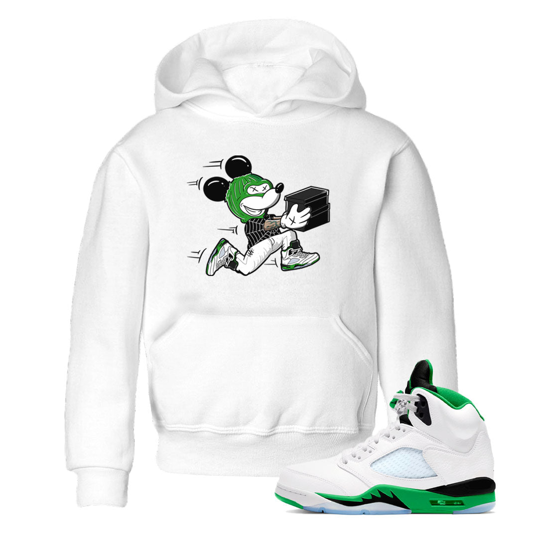 Thief Mouse snkmatch Tees Kids - Air Jordan 5 Lucky Green