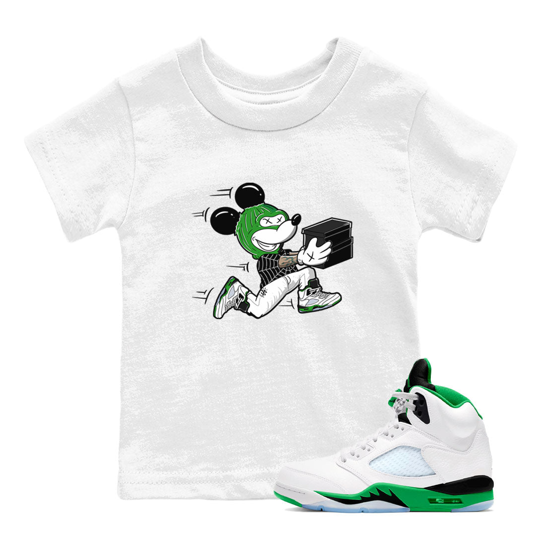 Thief Mouse snkmatch Tees Kids - Air Jordan 5 Lucky Green