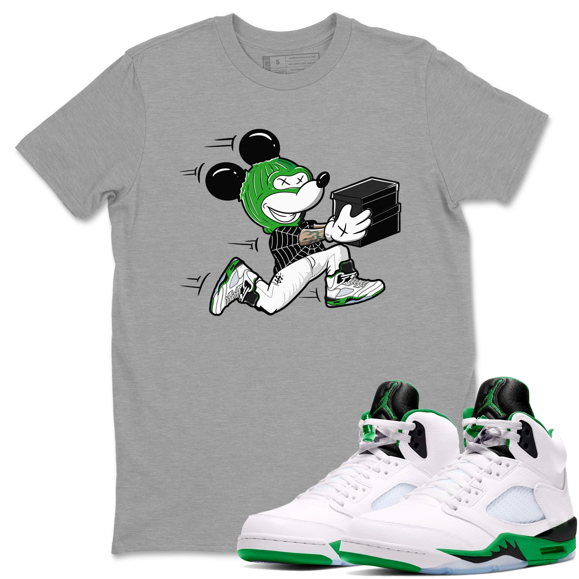 Thief Mouse snkmatch Tees - Air Jordan 5 Lucky Green