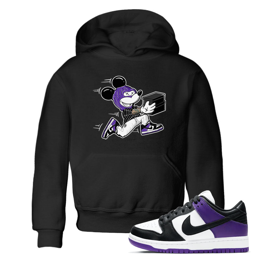 Thief Mouse snkmatch Tees Kids - Dunk Low Court Purple