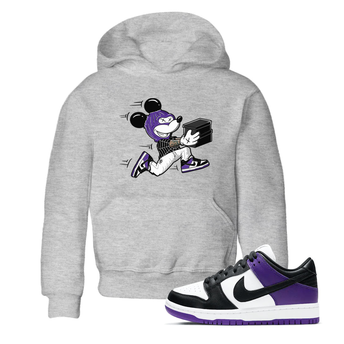 Thief Mouse snkmatch Tees Kids - Dunk Low Court Purple