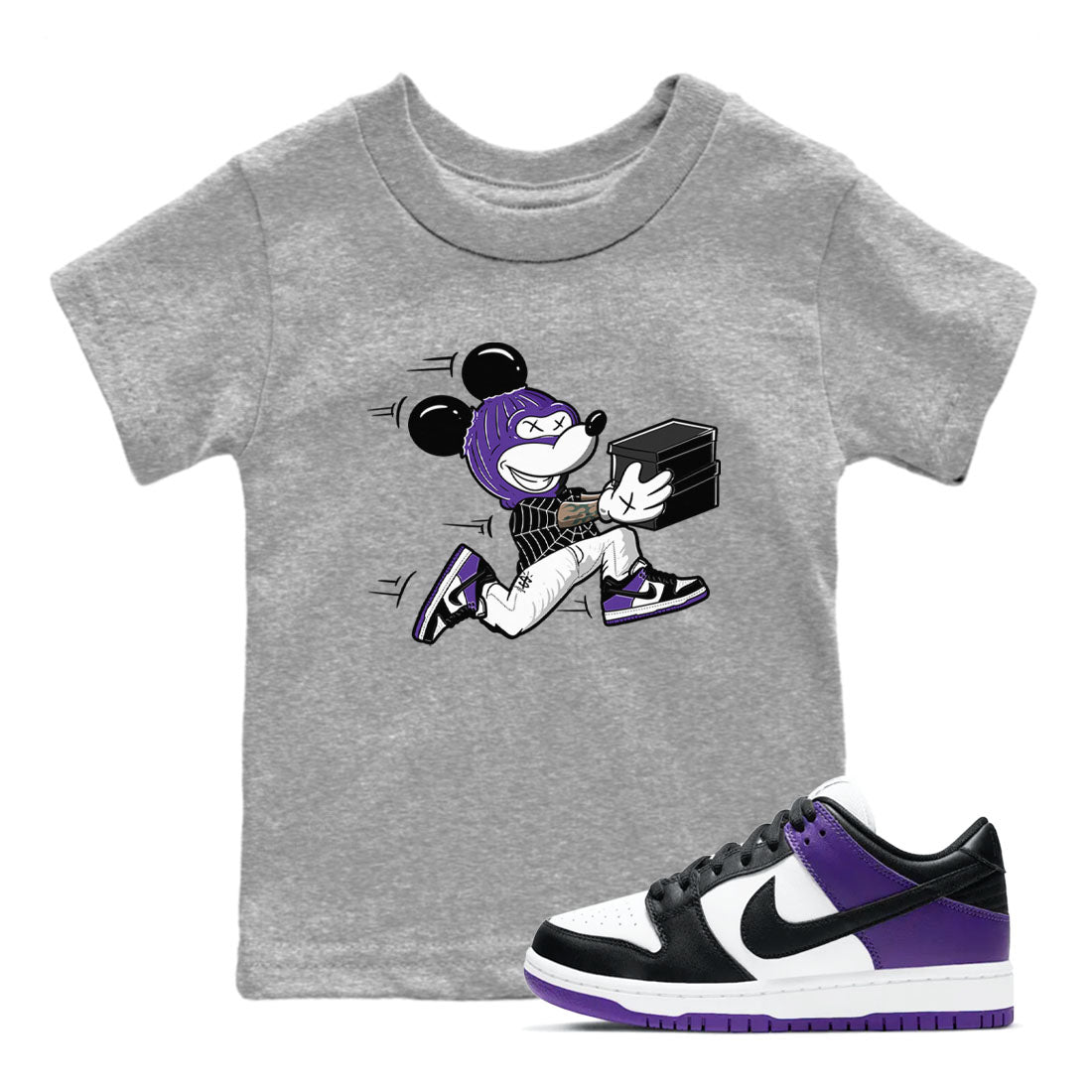 Thief Mouse snkmatch Tees Kids - Dunk Low Court Purple