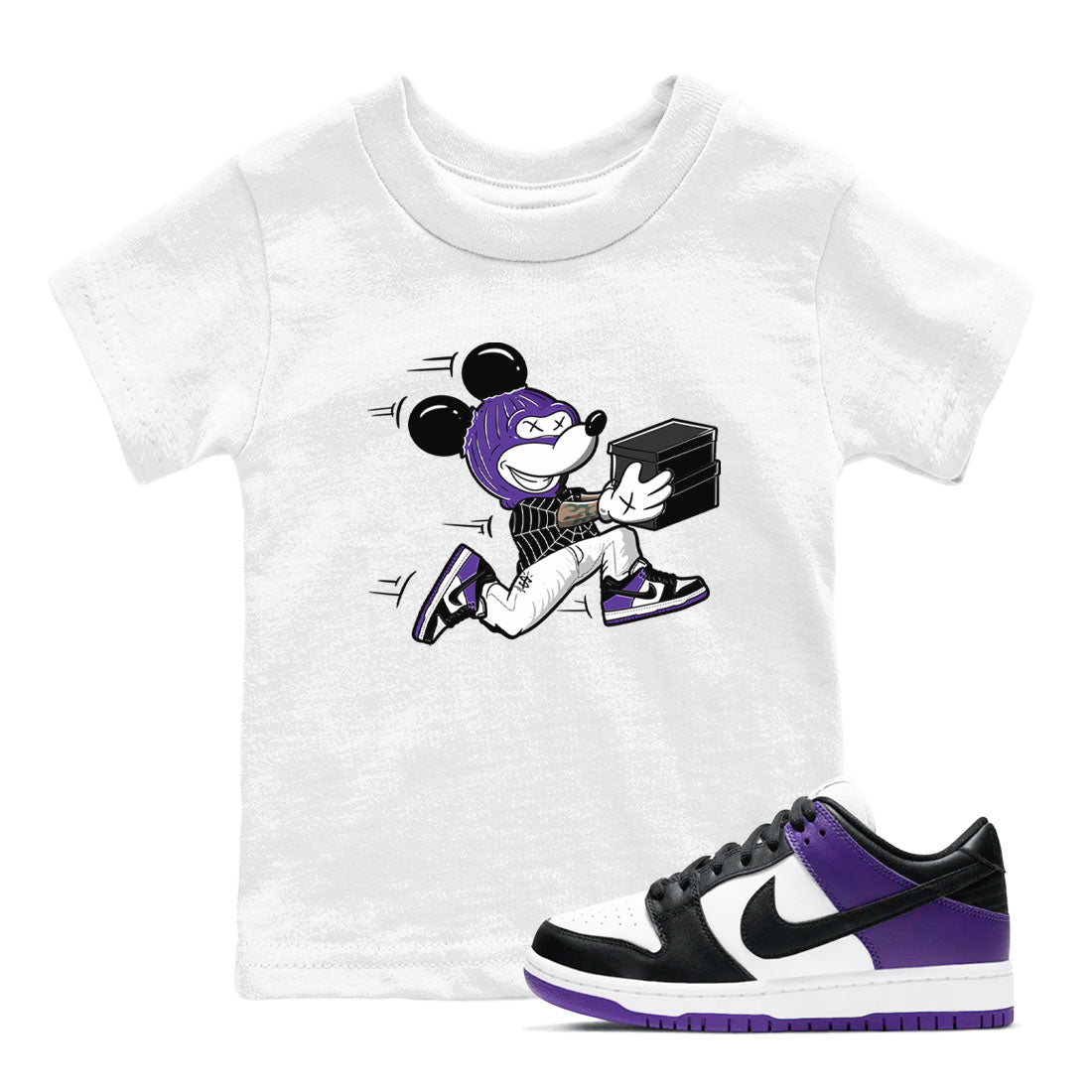 Thief Mouse snkmatch Tees Kids - Dunk Low Court Purple