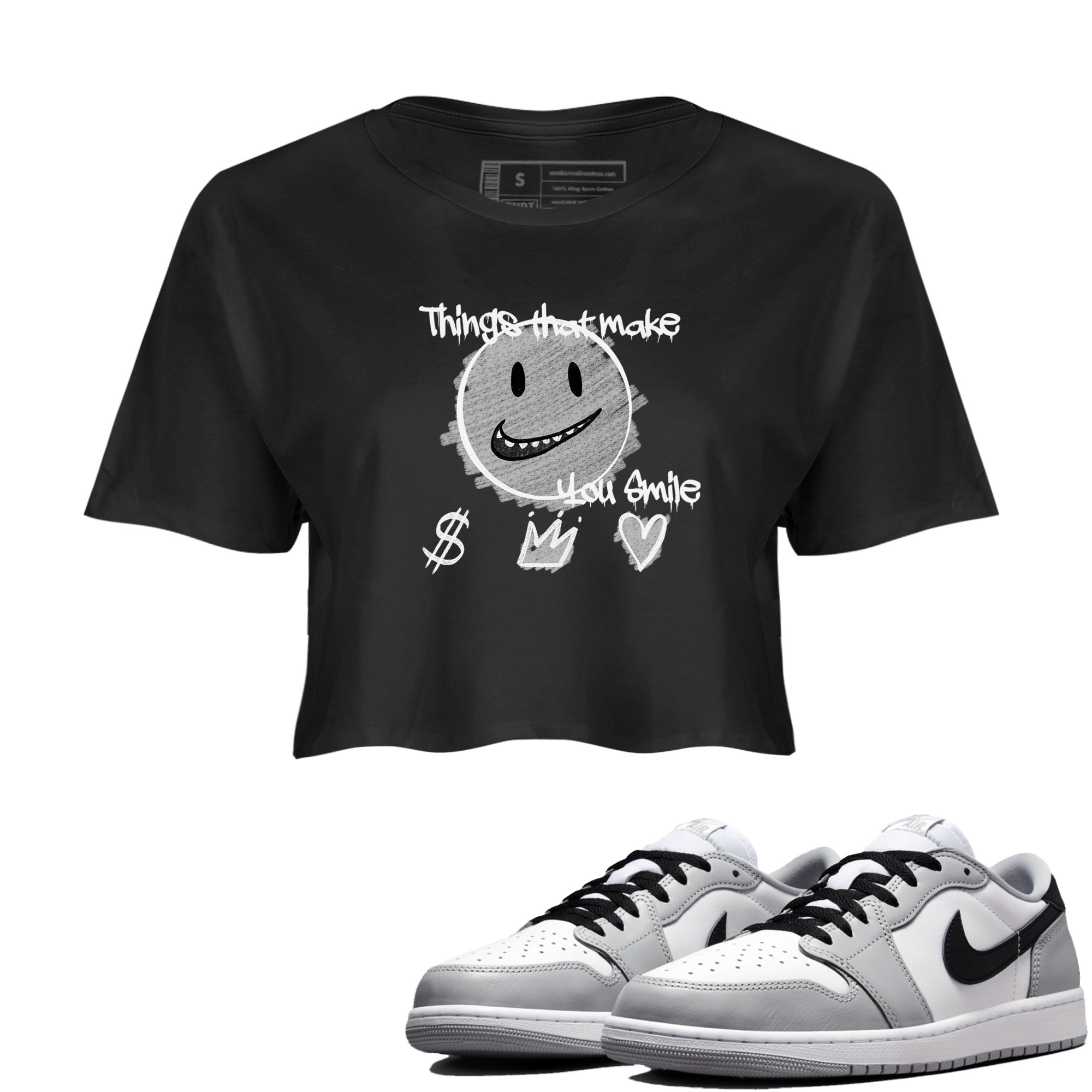 Things That Make You Smile snkmatch Women's Top - Air Jordan 1 Wolf Grey