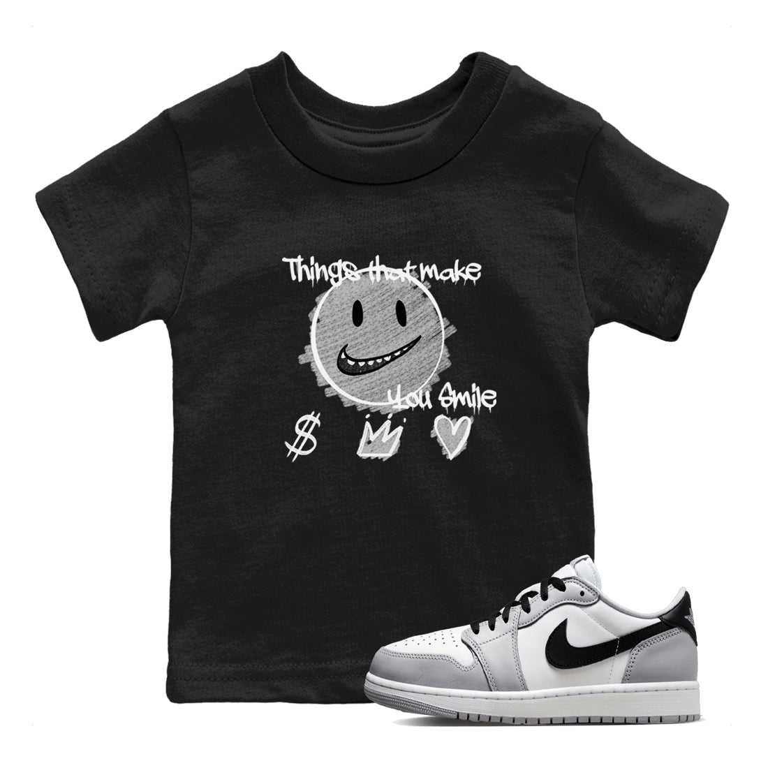 Things That Make You Smile snkmatch Tees Kids - Air Jordan 1 Wolf Grey