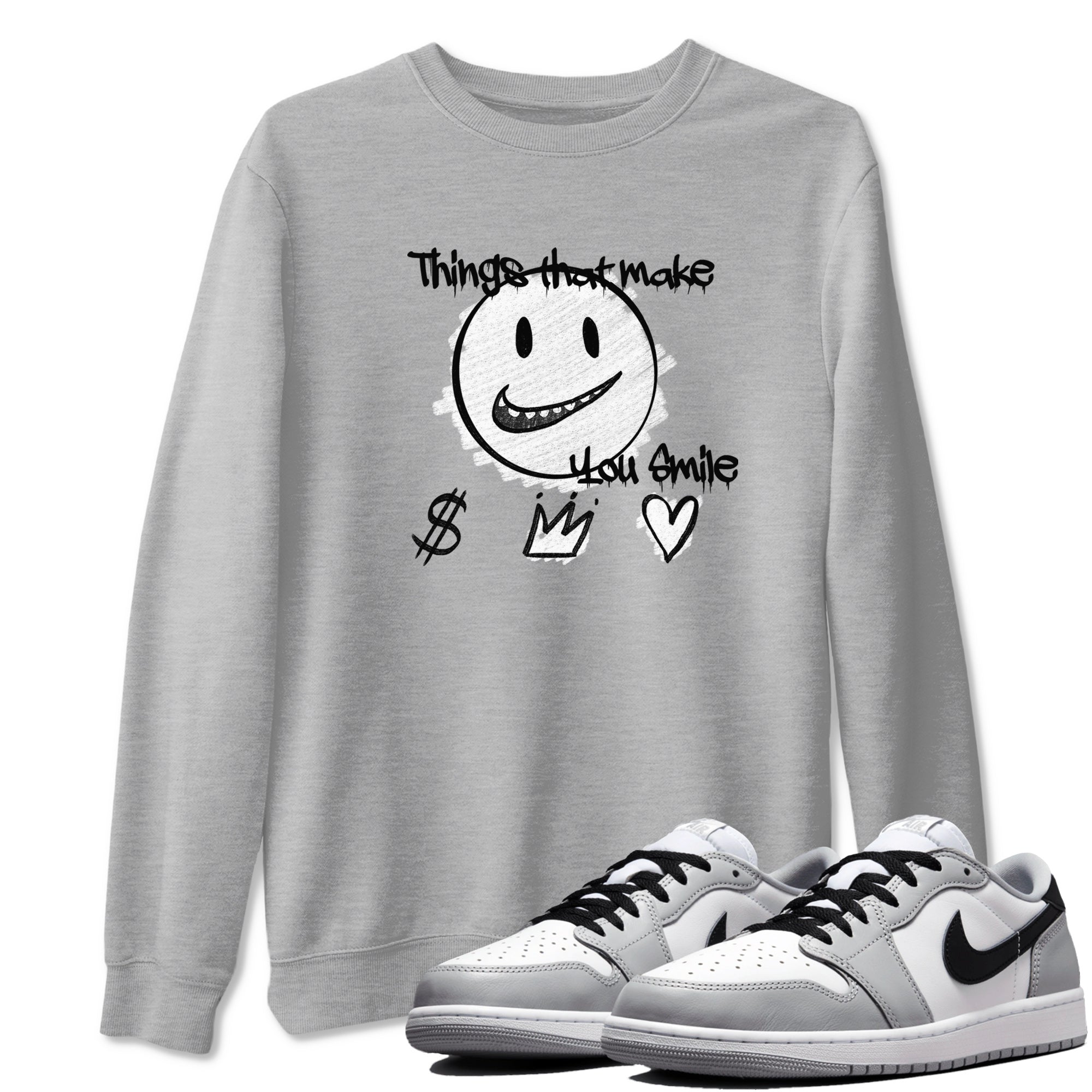 Things That Make You Smile snkmatch Tees - Air Jordan 1 Wolf Grey