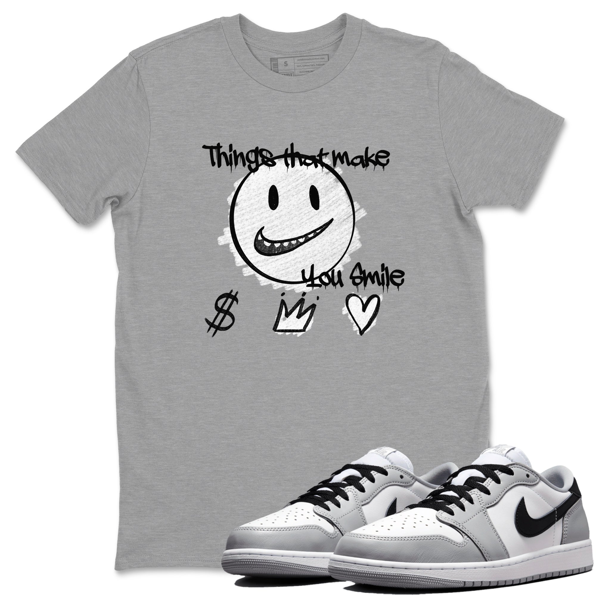 Things That Make You Smile snkmatch Tees - Air Jordan 1 Wolf Grey
