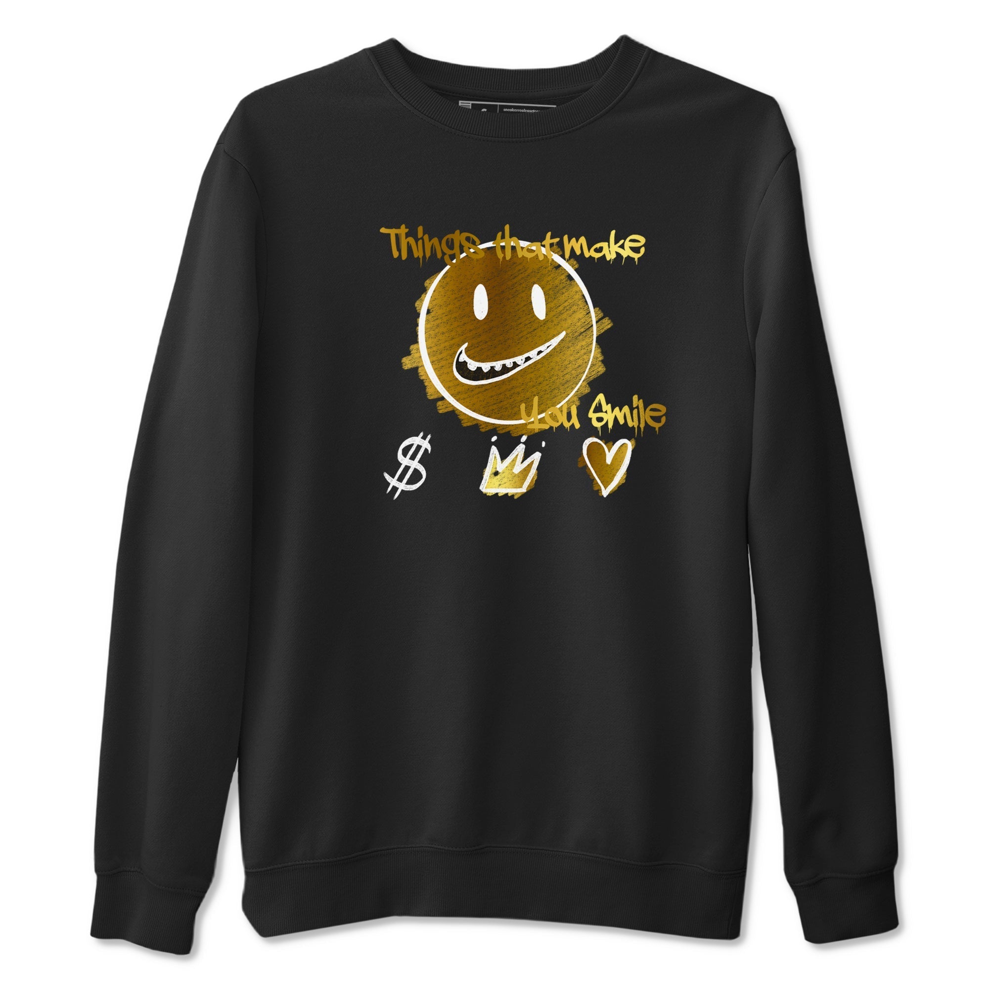 Things That Make You Smile snkmatch Tees - Air Jordan 1 Black Metallic Gold