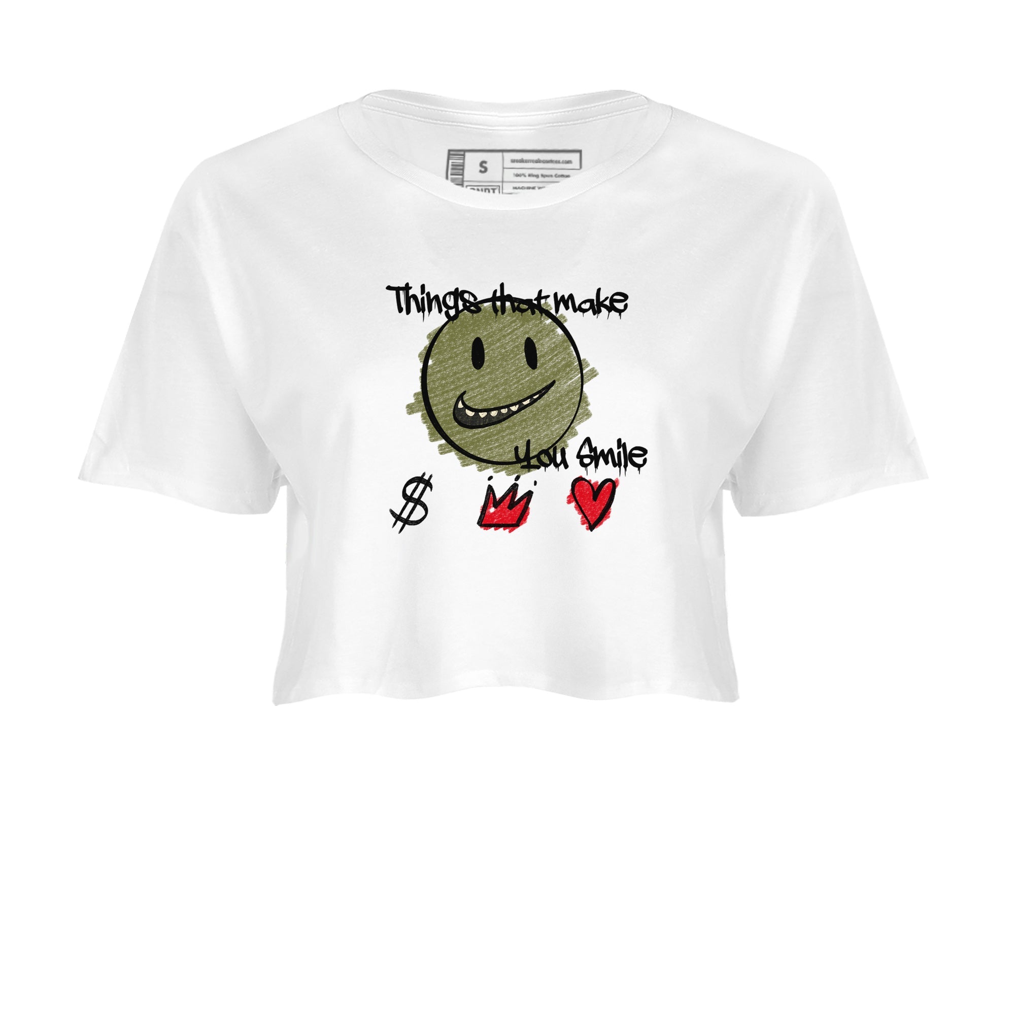 Things That Make You Smile snkmatch Women's Top - Air Jordan 1 Travis Scott Medium Olive