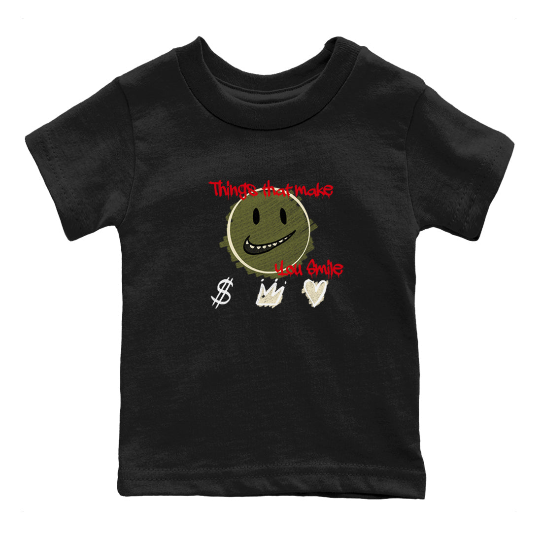 Things That Make You Smile snkmatch Tees Kids - Air Jordan 1 Travis Scott Medium Olive