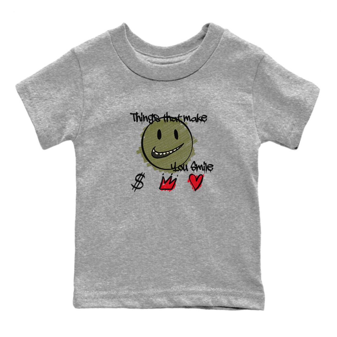 Things That Make You Smile snkmatch Tees Kids - Air Jordan 1 Travis Scott Medium Olive