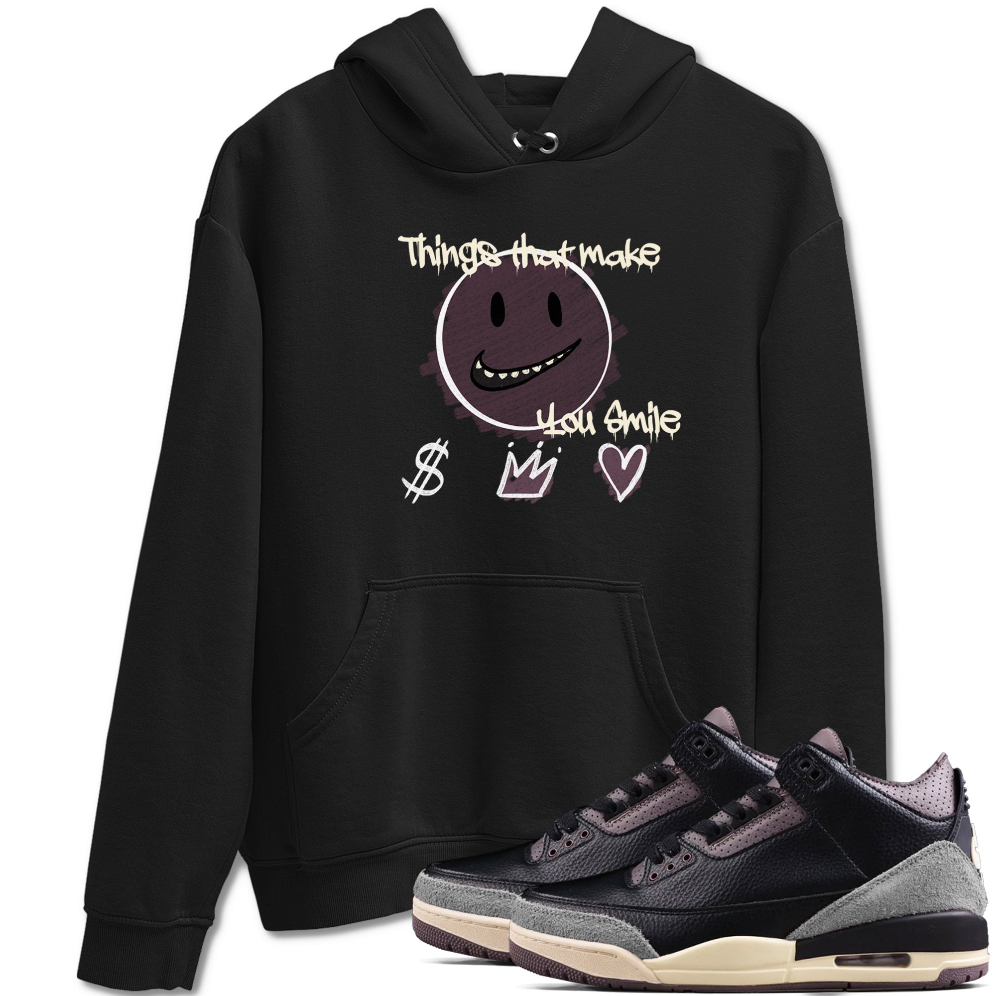 Things That Make You Smile snkmatch Tees - Air Jordan 3 A Ma Maniere x Black