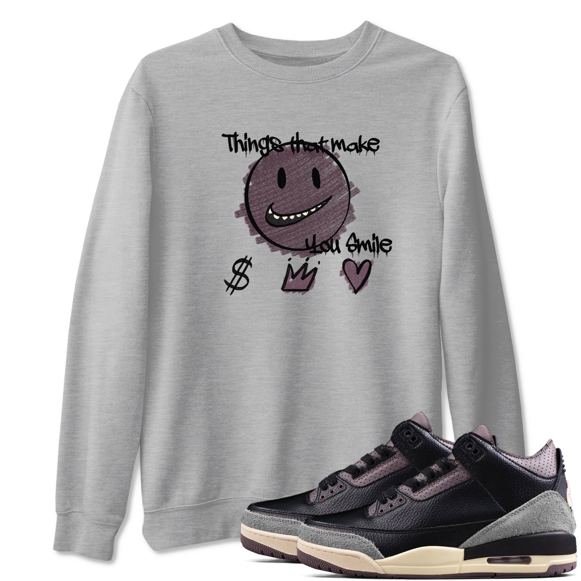 Things That Make You Smile snkmatch Tees - Air Jordan 3 A Ma Maniere x Black