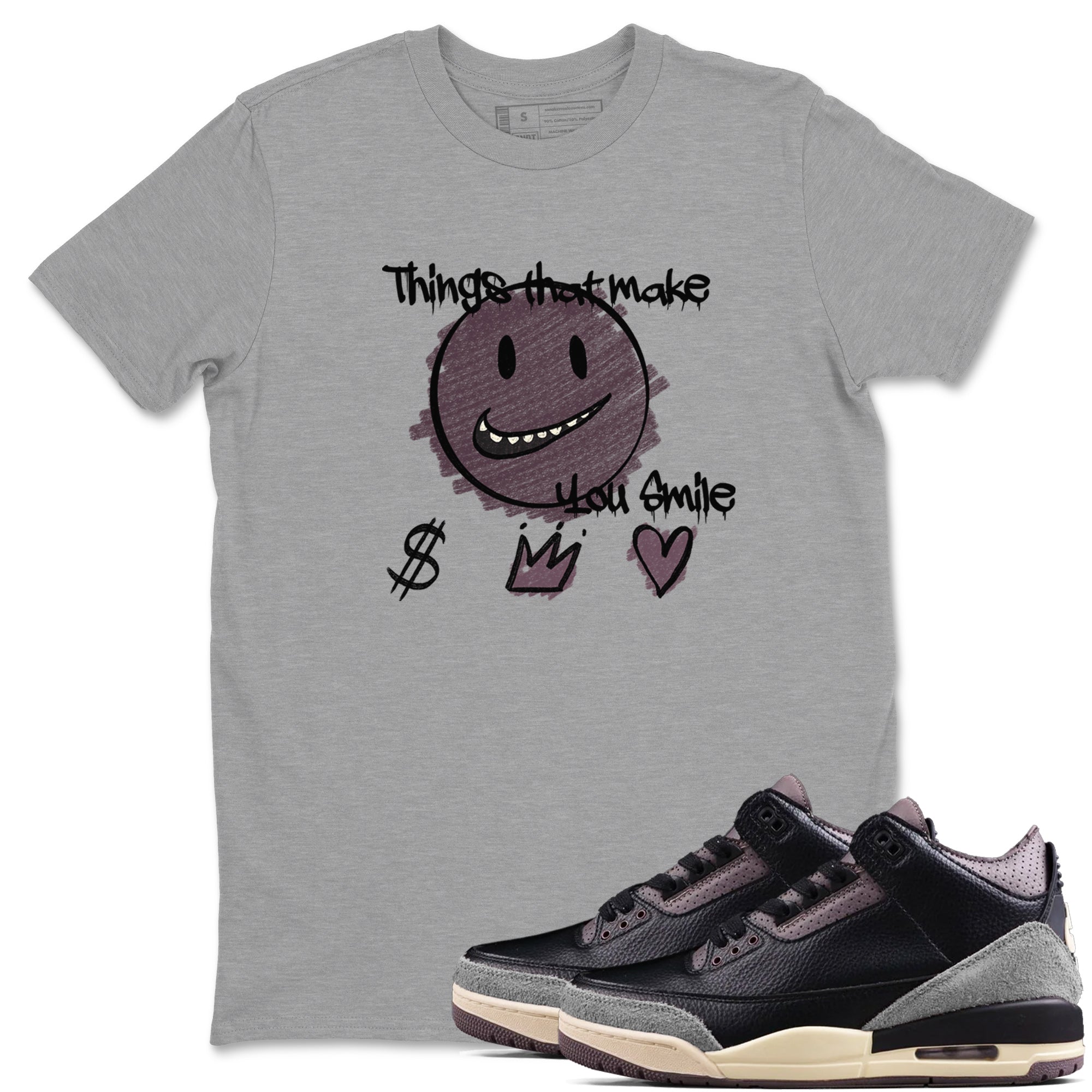 Things That Make You Smile snkmatch Tees - Air Jordan 3 A Ma Maniere x Black