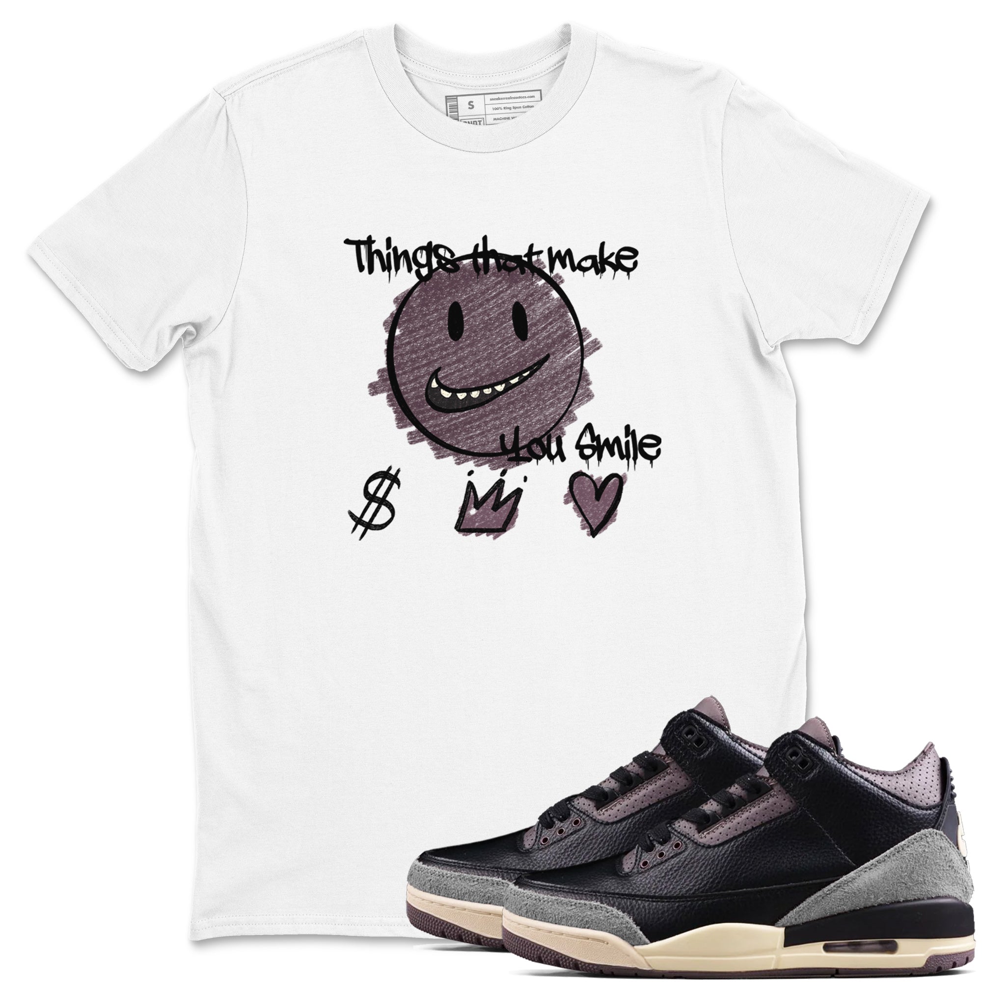 Things That Make You Smile snkmatch Tees - Air Jordan 3 A Ma Maniere x Black