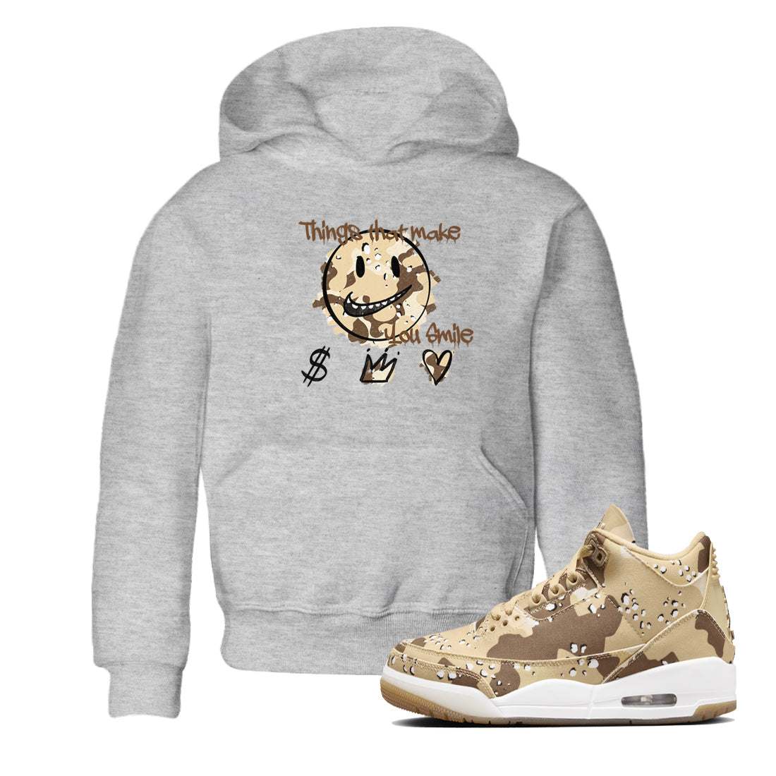 Things That Make You Smile snkmatch Tees Kids - Air Jordan 3 Desert Camo