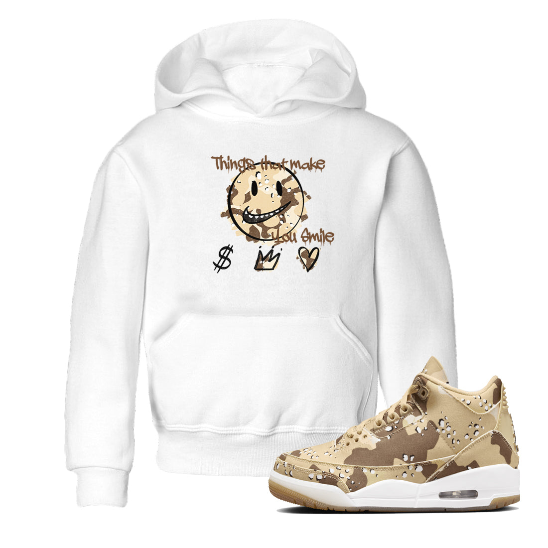 Things That Make You Smile snkmatch Tees Kids - Air Jordan 3 Desert Camo