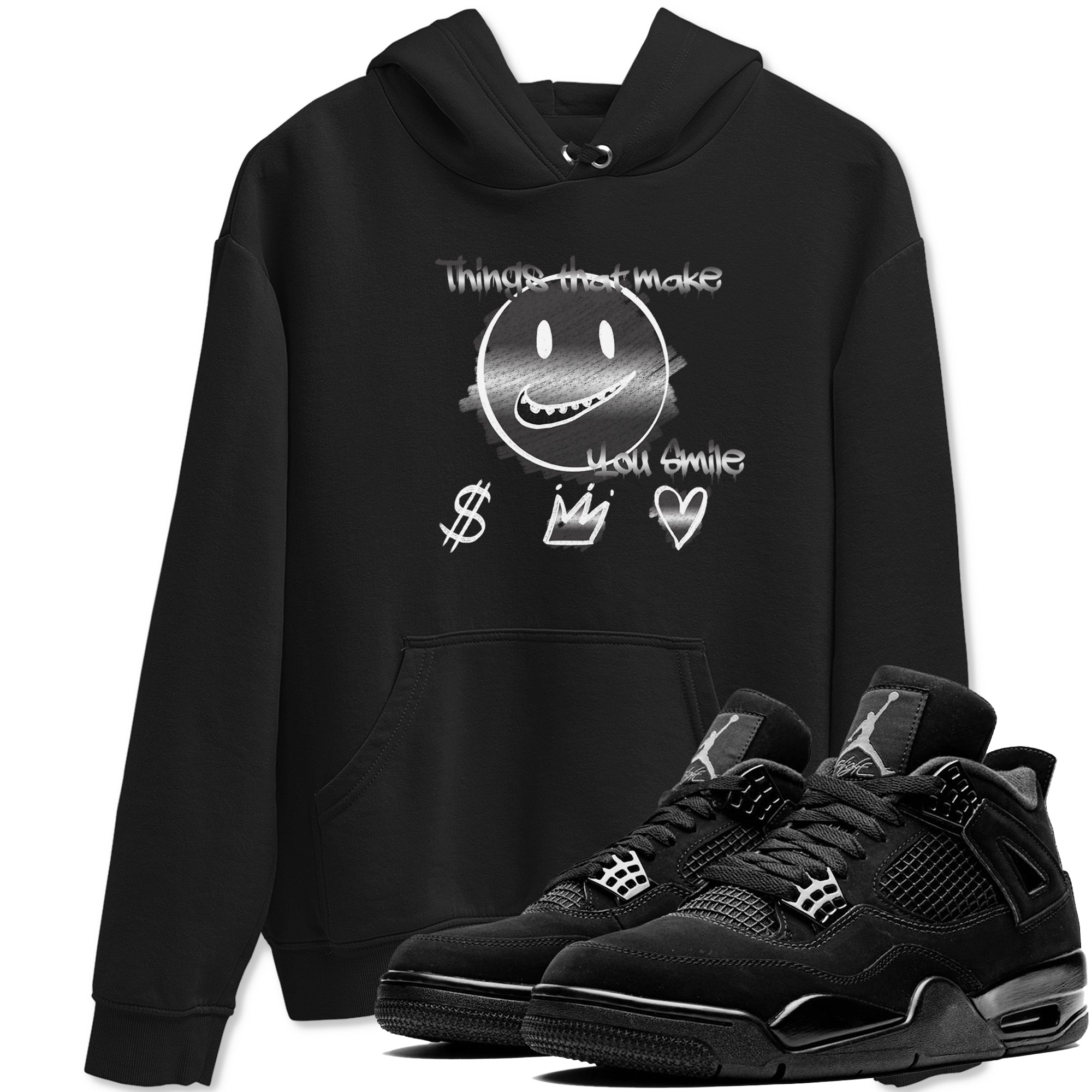 Things That Make You Smile snkmatch Tees - Air Jordan 4 Black Cat