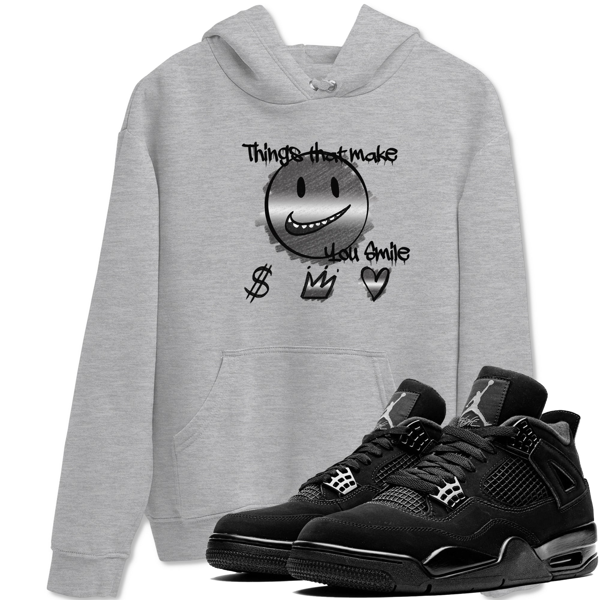 Things That Make You Smile snkmatch Tees - Air Jordan 4 Black Cat