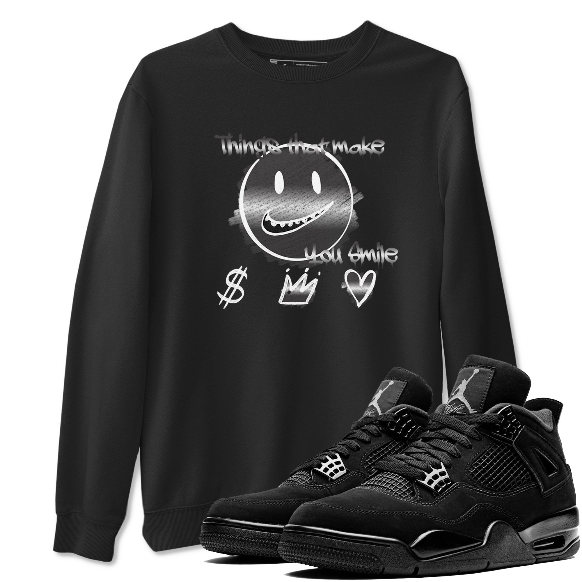 Things That Make You Smile snkmatch Tees - Air Jordan 4 Black Cat