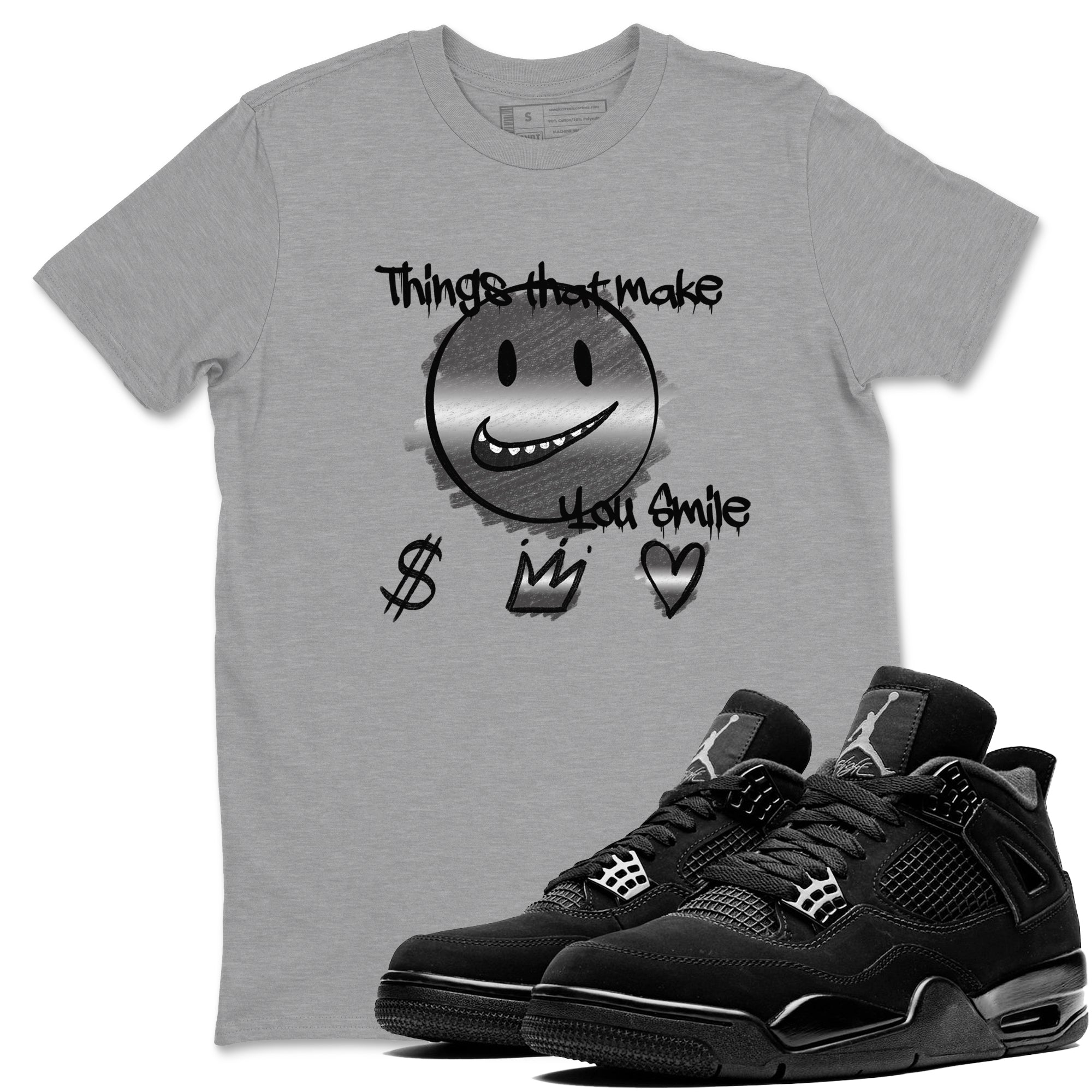 Things That Make You Smile snkmatch Tees - Air Jordan 4 Black Cat