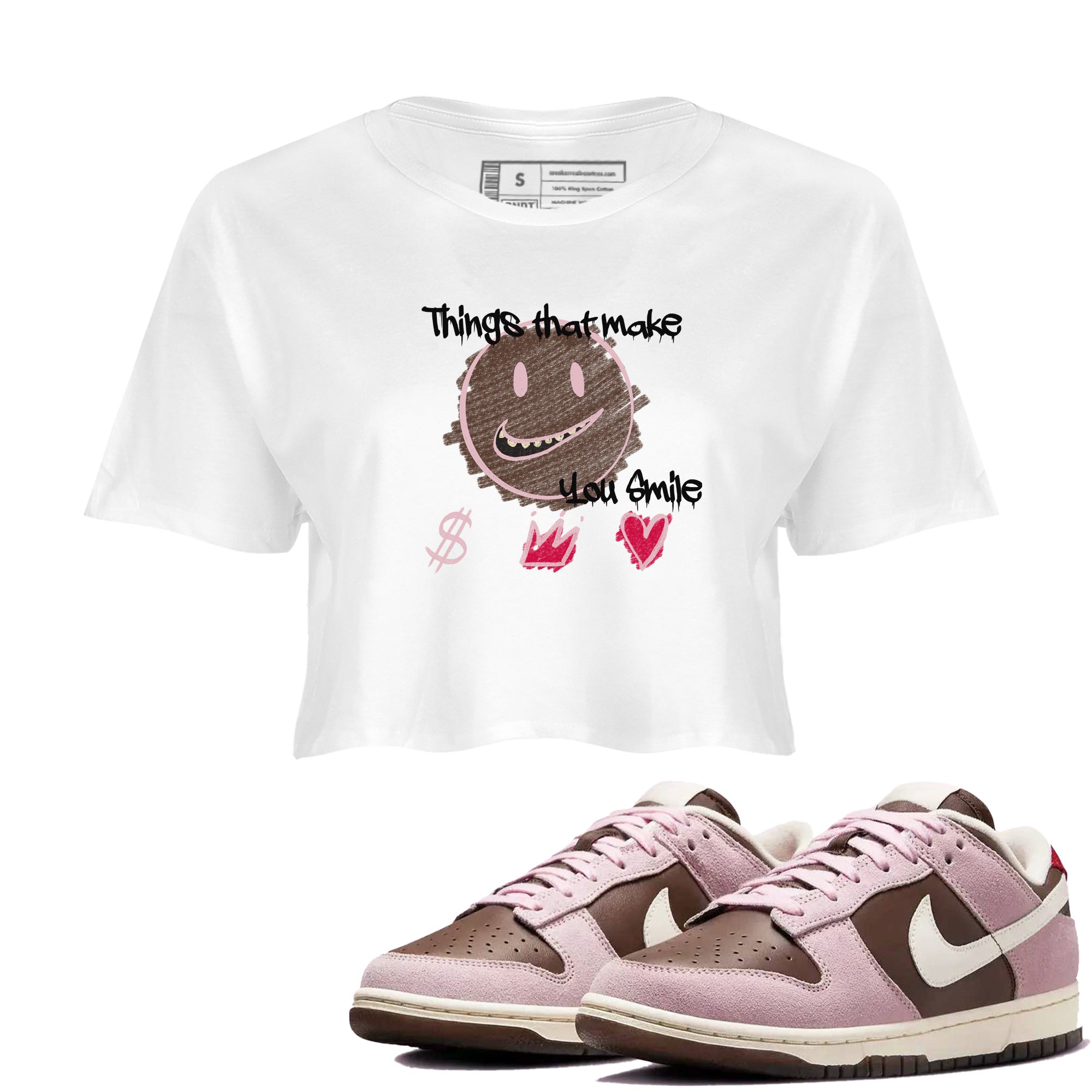 Things That Make You Smile snkmatch Women's Top - Dunk Cacao Wow And Pink Foam