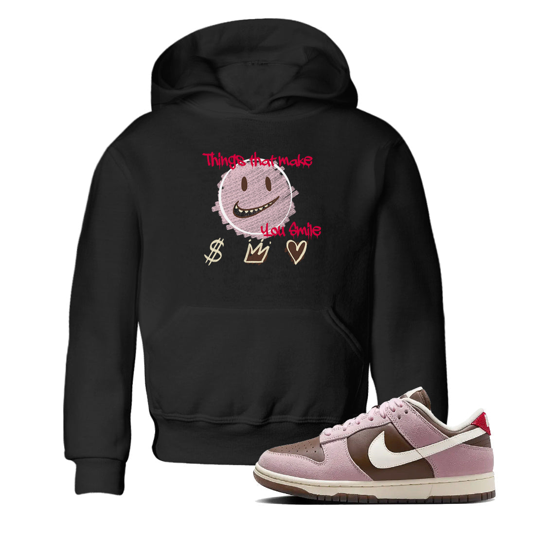 Things That Make You Smile snkmatch Tees Kids - Dunk Cacao Wow And Pink Foam
