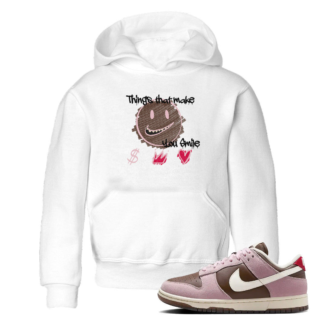 Things That Make You Smile snkmatch Tees Kids - Dunk Cacao Wow And Pink Foam