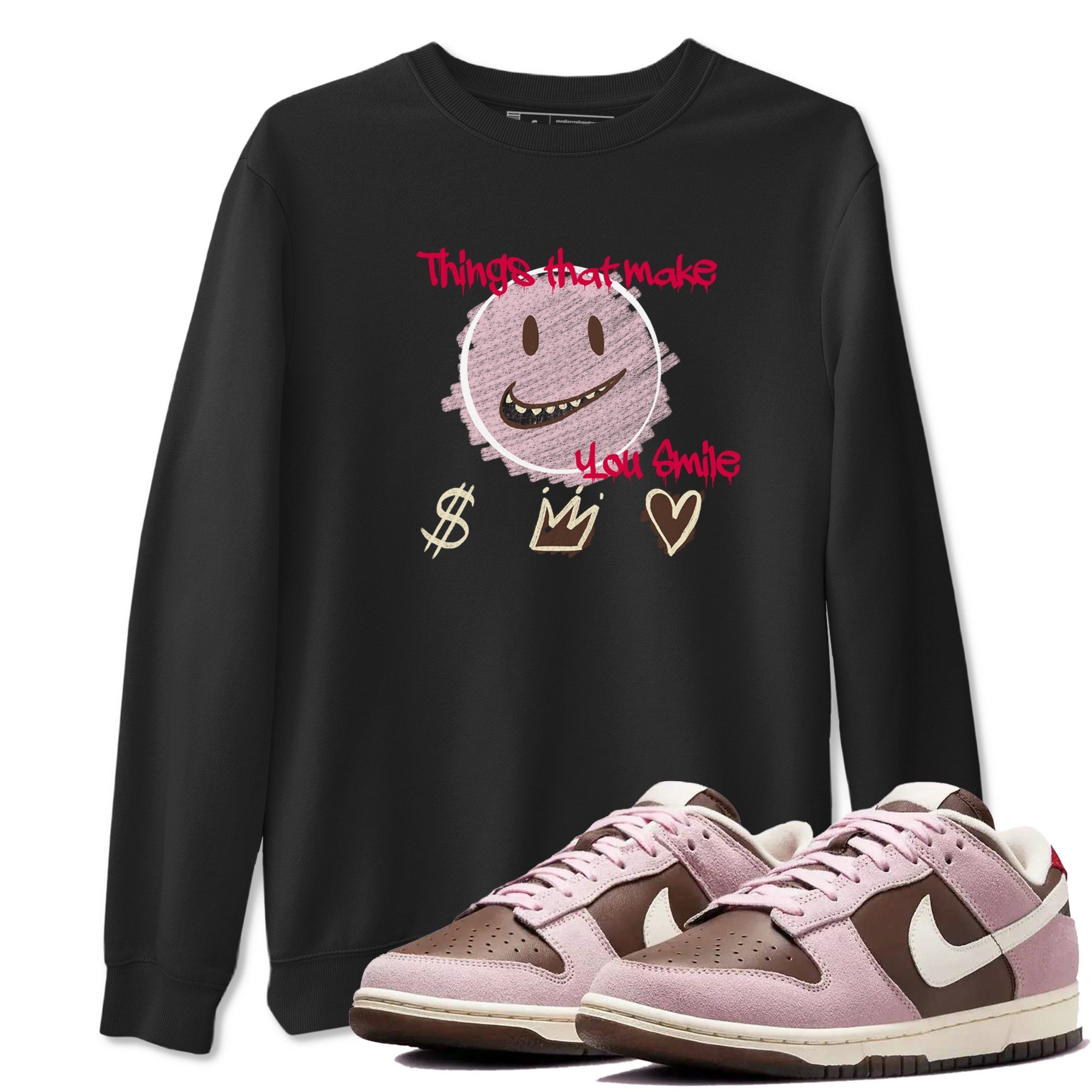 Things That Make You Smile snkmatch Tees - Dunk Cacao Wow And Pink Foam