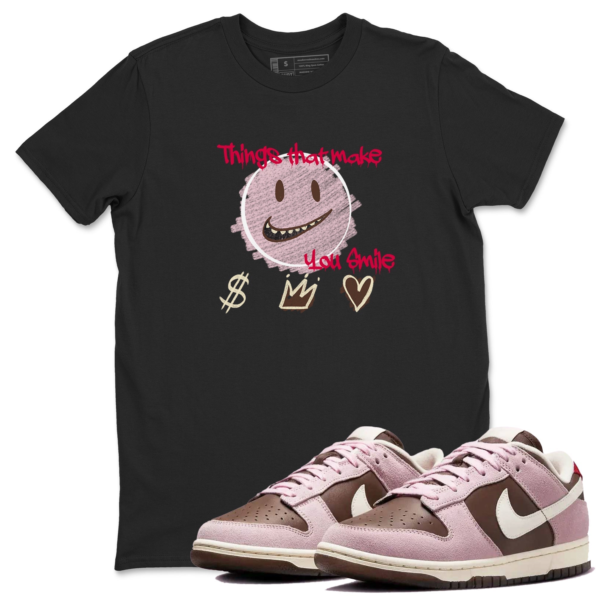 Things That Make You Smile snkmatch Tees - Dunk Cacao Wow And Pink Foam